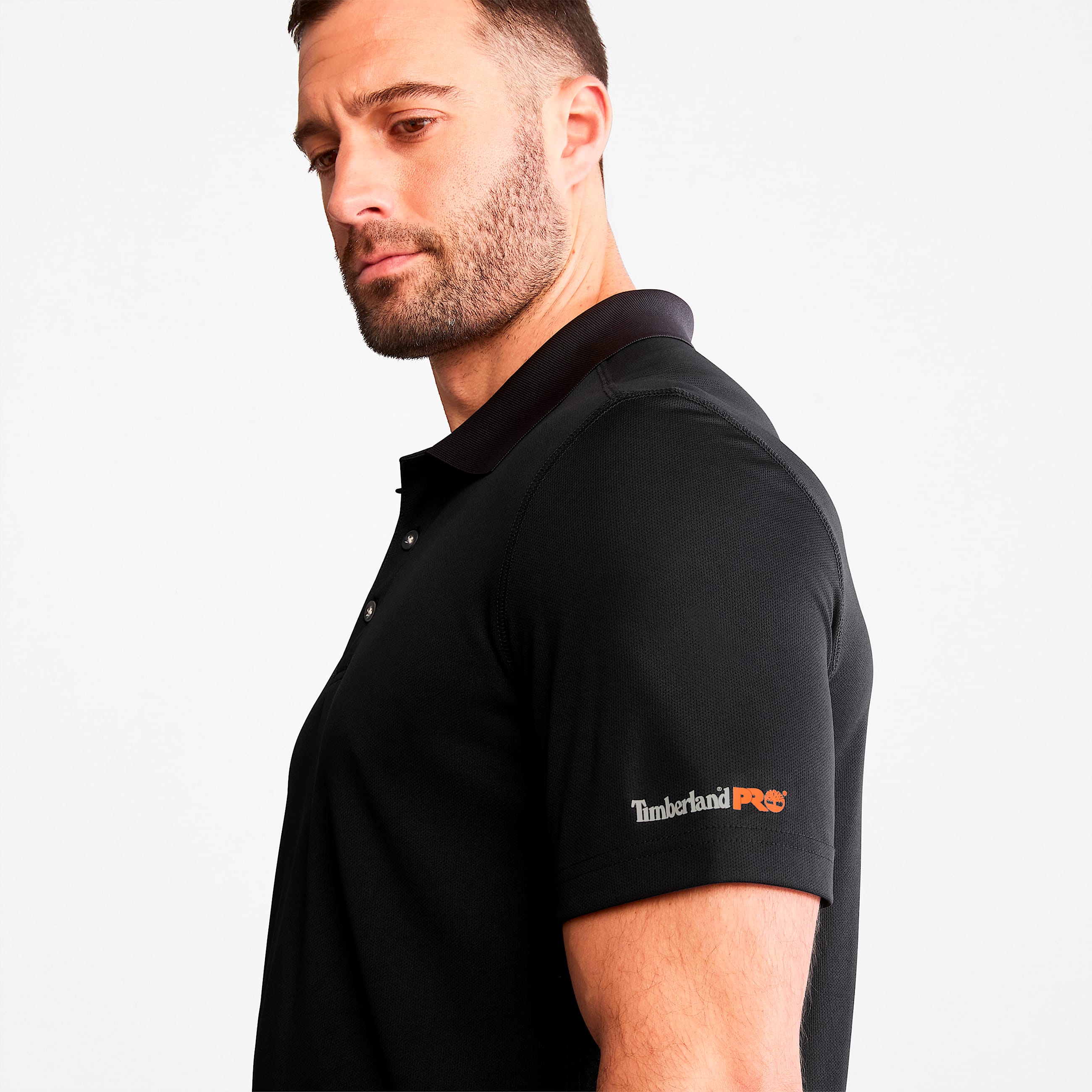 Mens Timberland PRO Wicking Good Polo Shirt TBL Jet Black ALT4