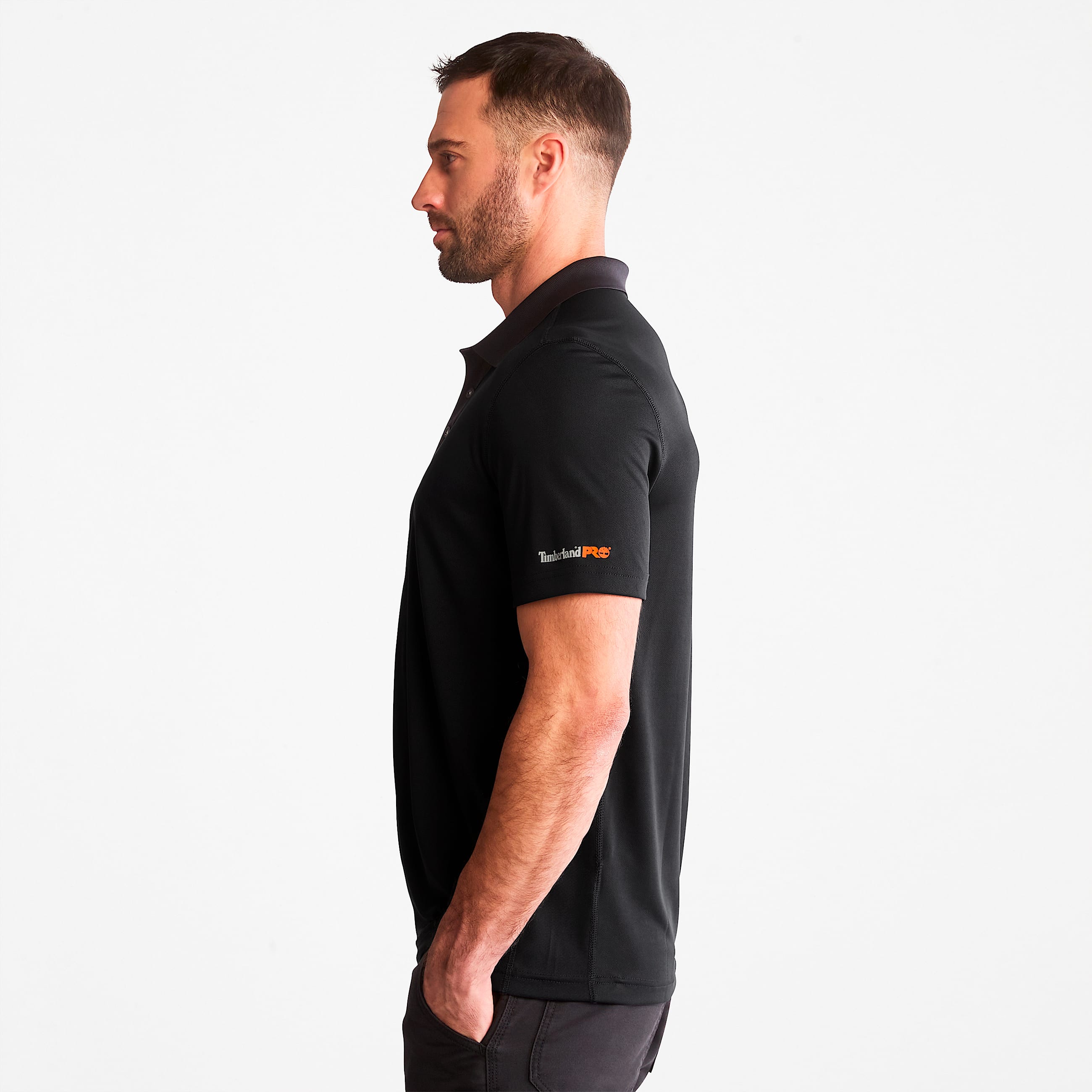 Mens Timberland PRO Wicking Good Polo Shirt TBL Jet Black ALT3