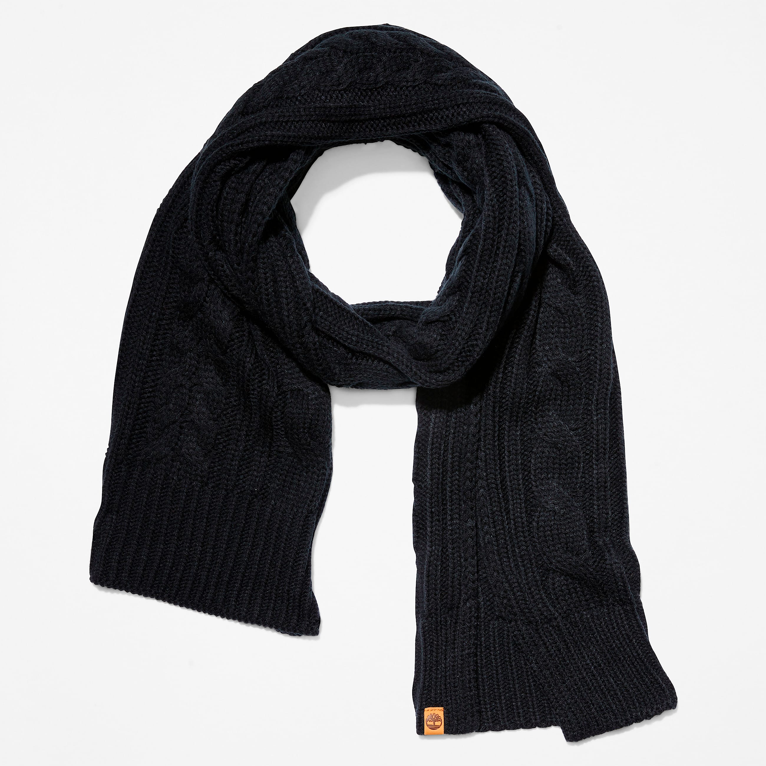 Womens Prescott Park Cabled Scarf TBL Black HERO