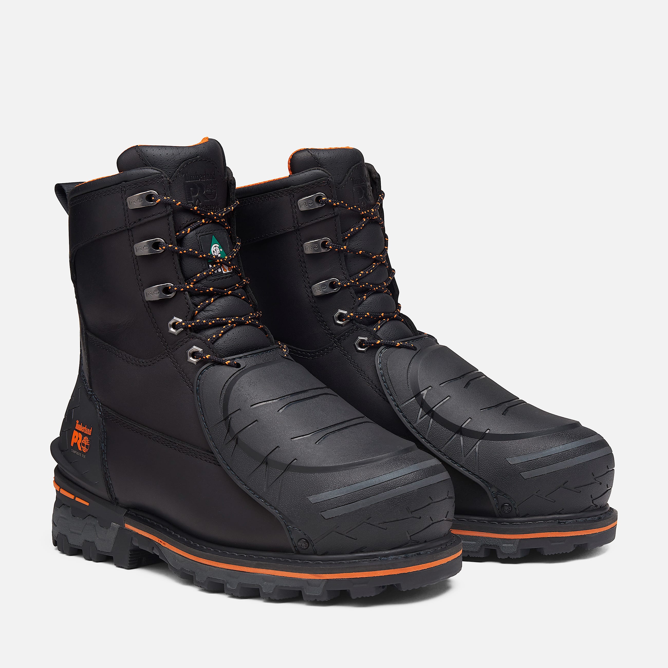 Mens Boondock CSA Met Guard 8 Work Boot TBL Black FullGrainOrange ALT4