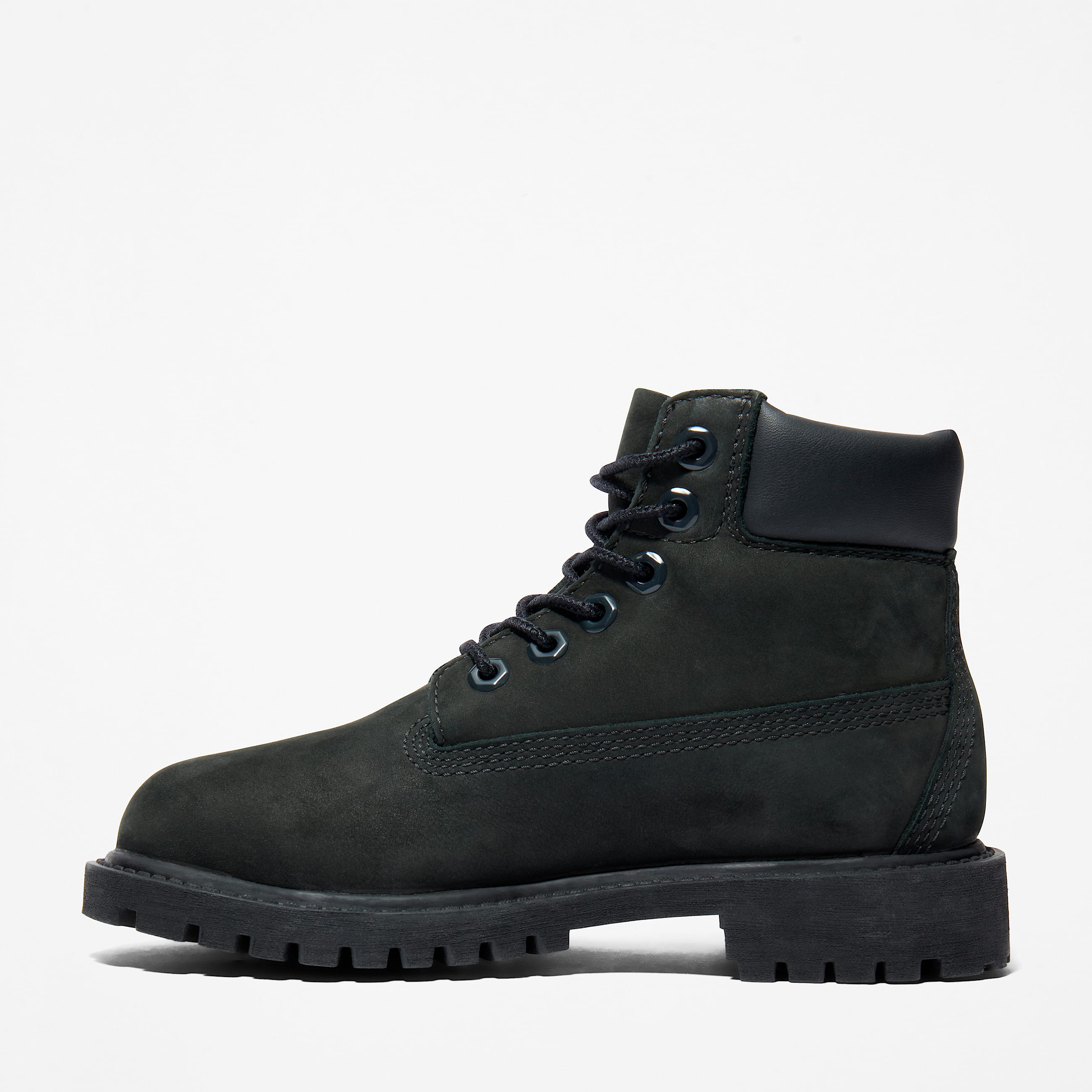 Youth Timberland Premium 6Inch Waterproof Boot TBL Black Nubuck ALT6