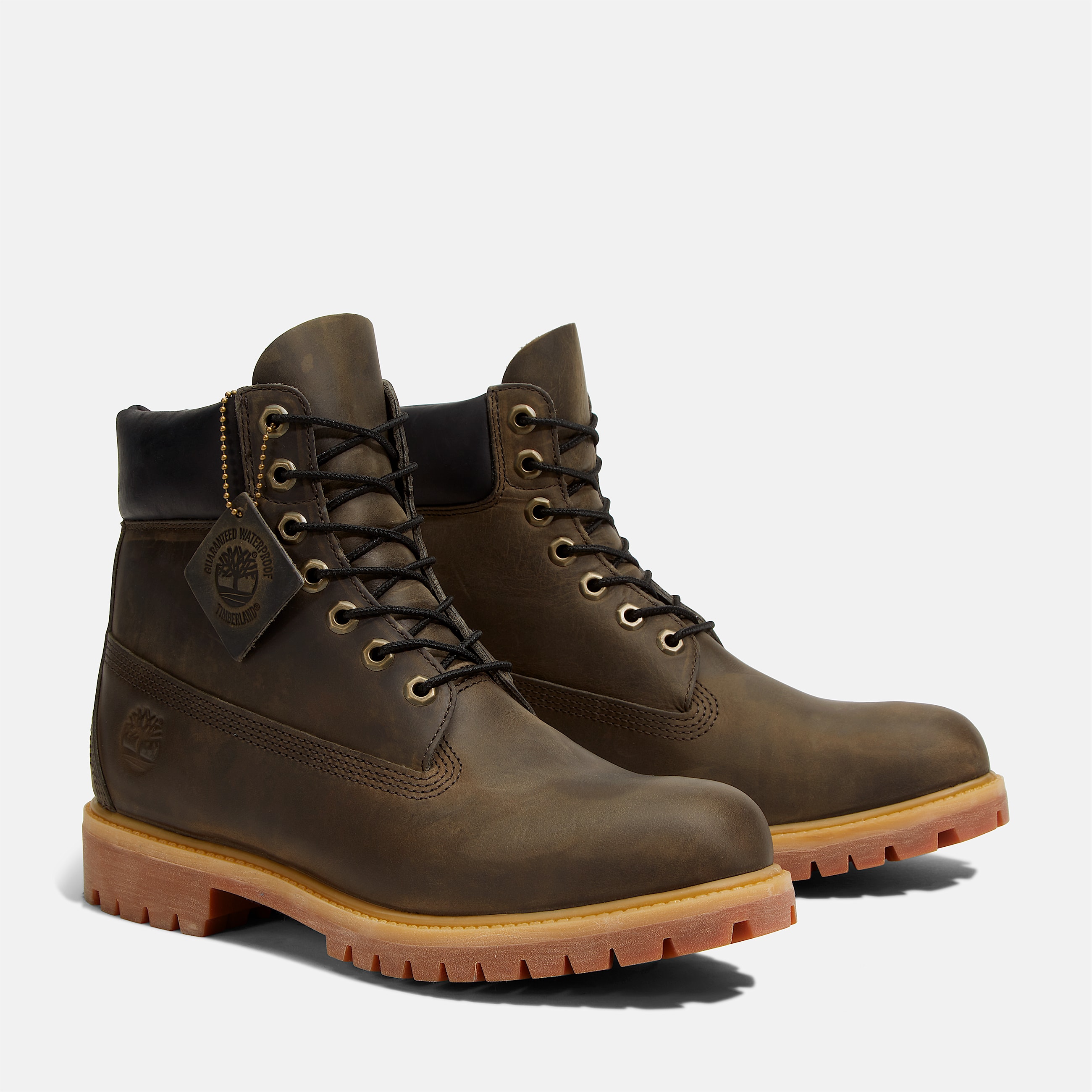 Mens Timberland Premium 6Inch Waterproof Boot TBL Dark Olive FullGrain ALT4