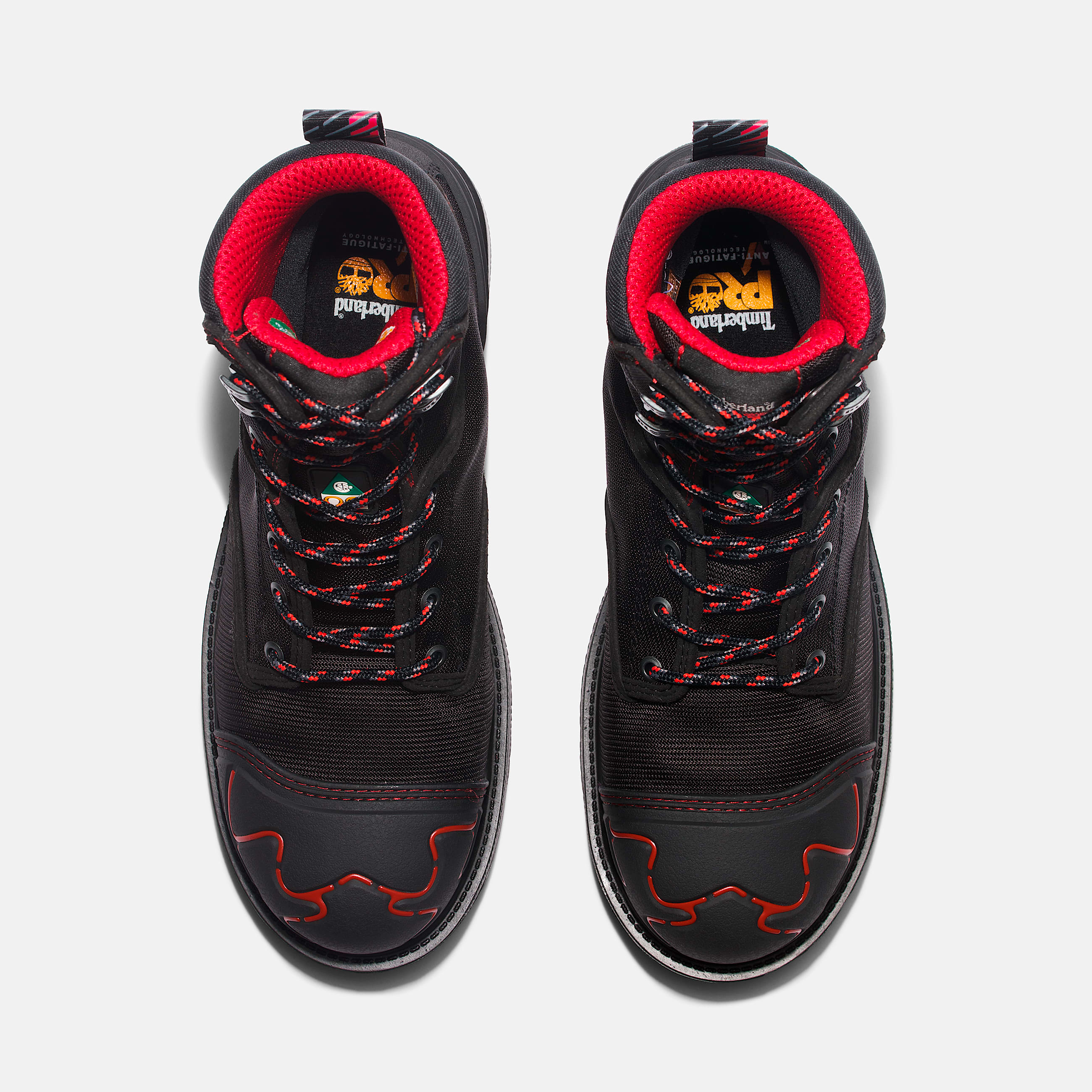 Mens Timberland PRO Magnitude 8 Waterproof CompToe Work Boot TBL BlackBlack Red ALT2