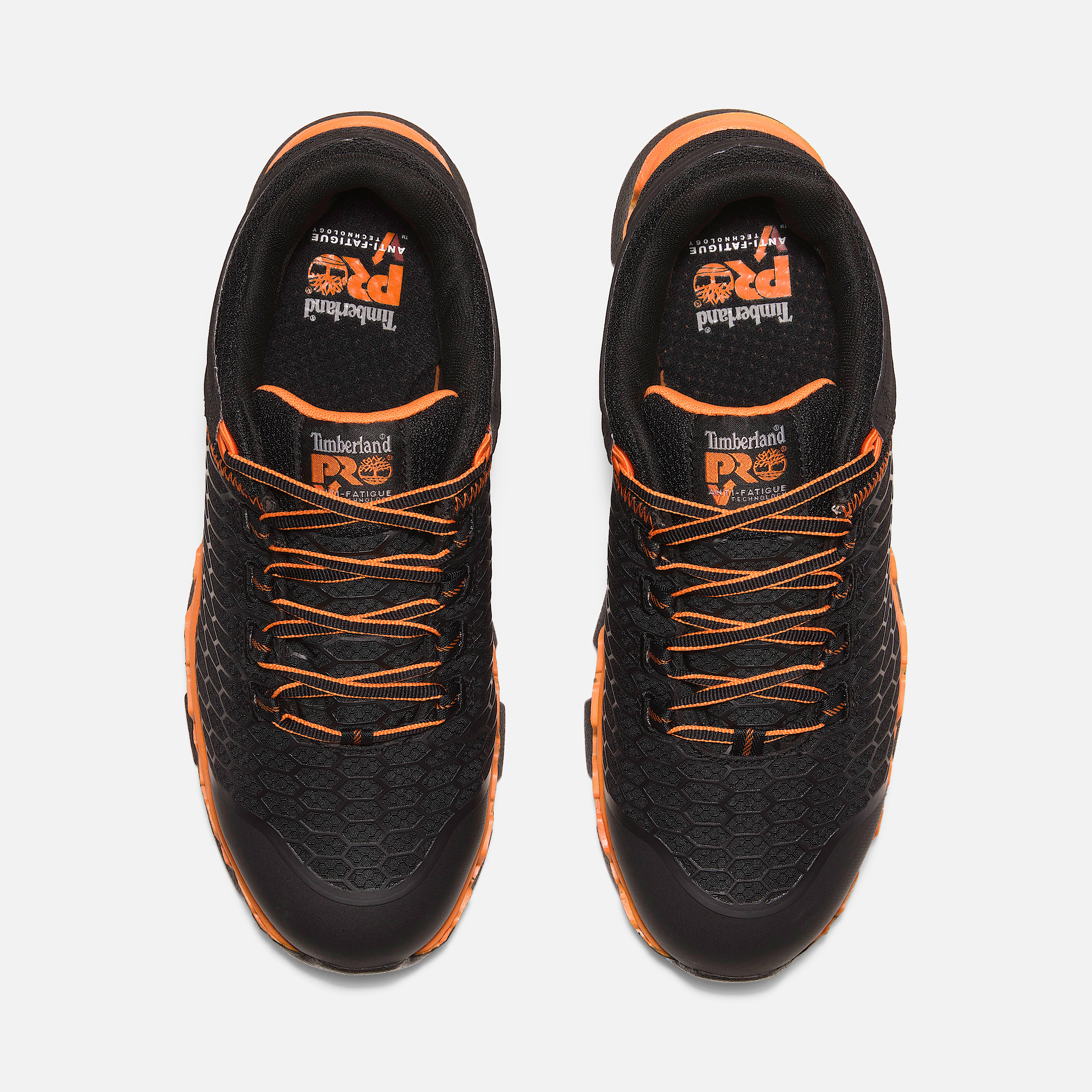 Mens Timberland PRO Powertrain Sport Alloy Toe Work Sneaker TBL BlackOrange ALT2