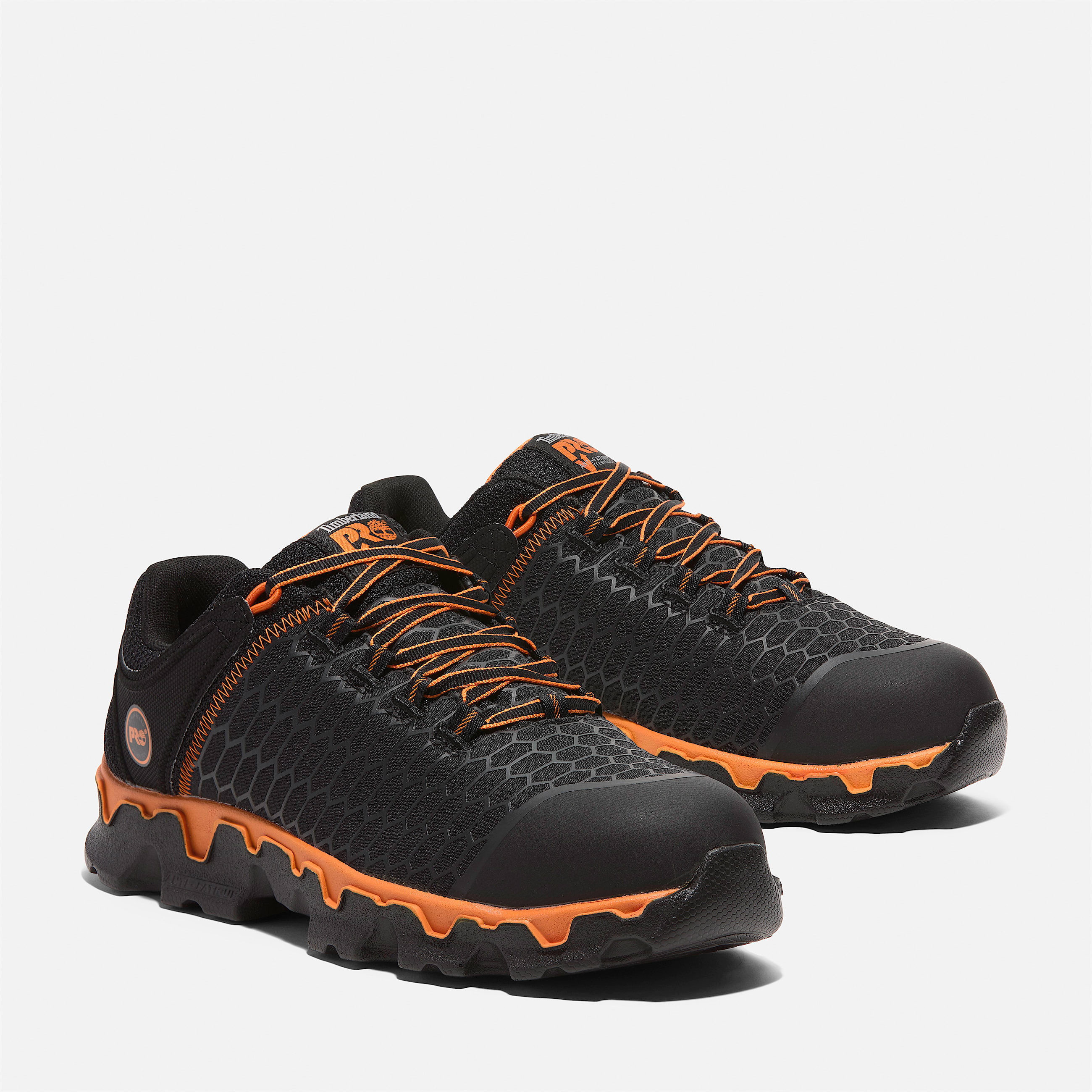 Mens Timberland PRO Powertrain Sport Alloy Toe Work Sneaker TBL BlackOrange ALT4