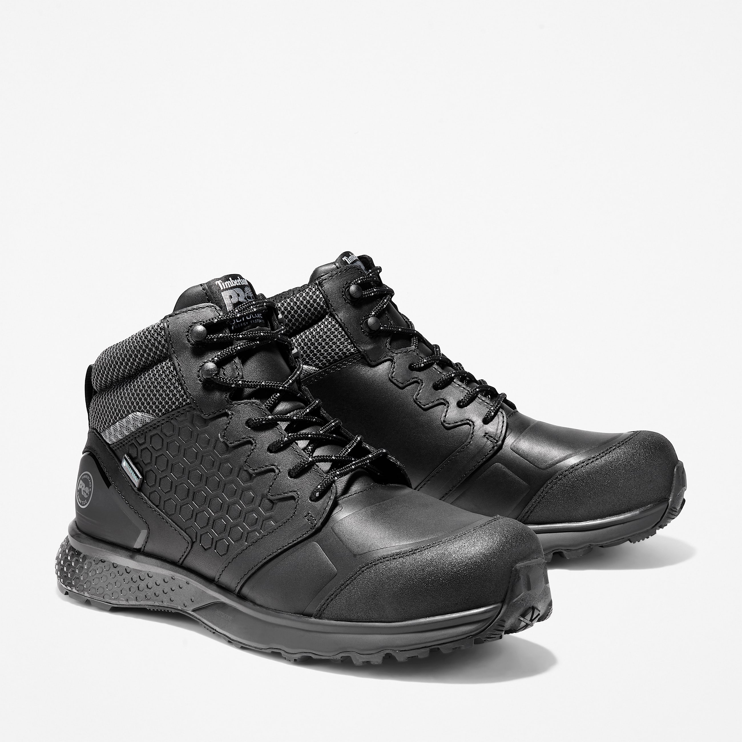 Mens Reaxion Composite Toe Waterproof Work Sneaker TBL BlackGrey ALT4