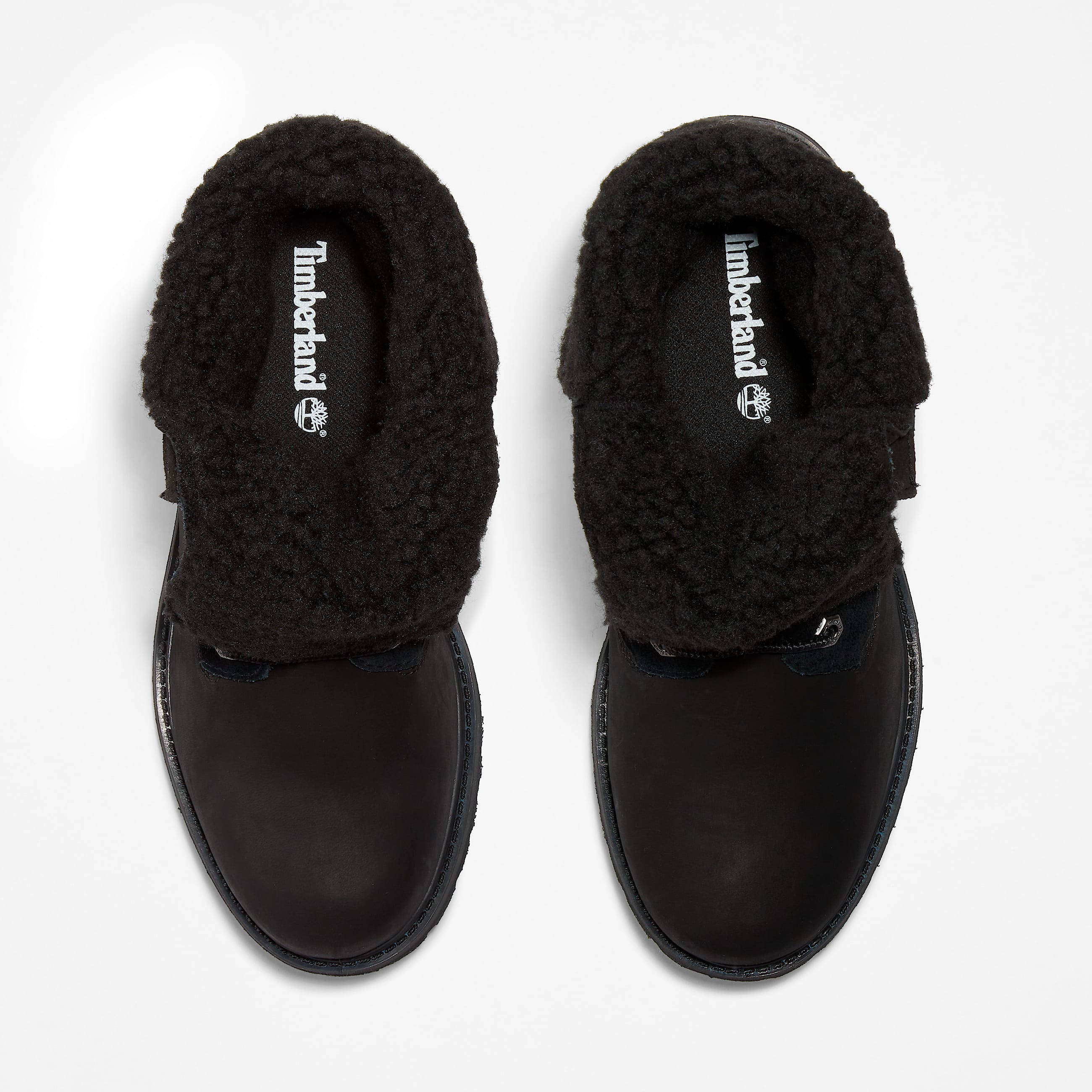 Womens Timberland WarmLined Waterproof RollTop Boot TBL Black Nubuck ALT2