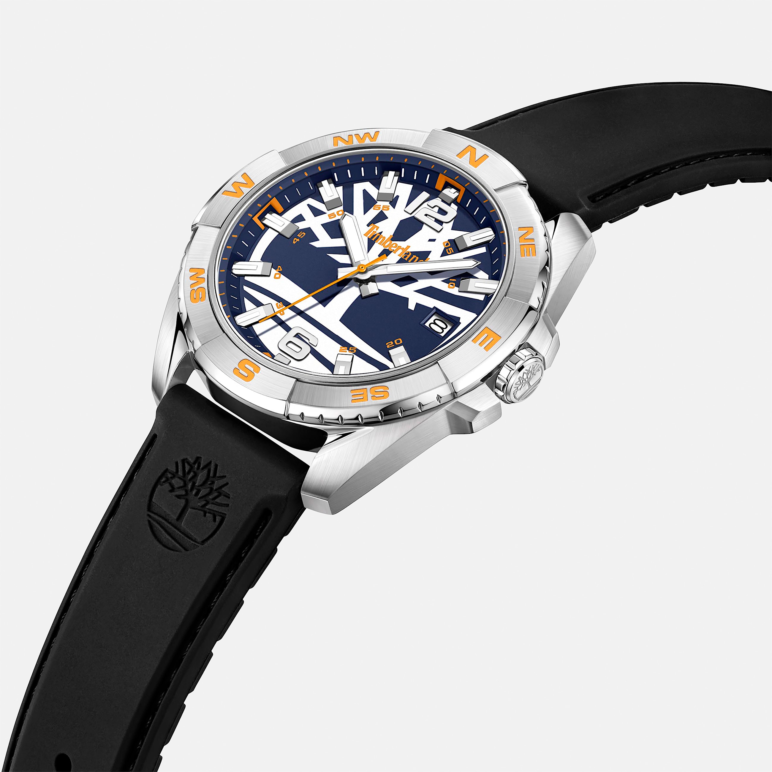 Mens Carrigan Watch TBL NavyWhite FaceTan Band ALT2