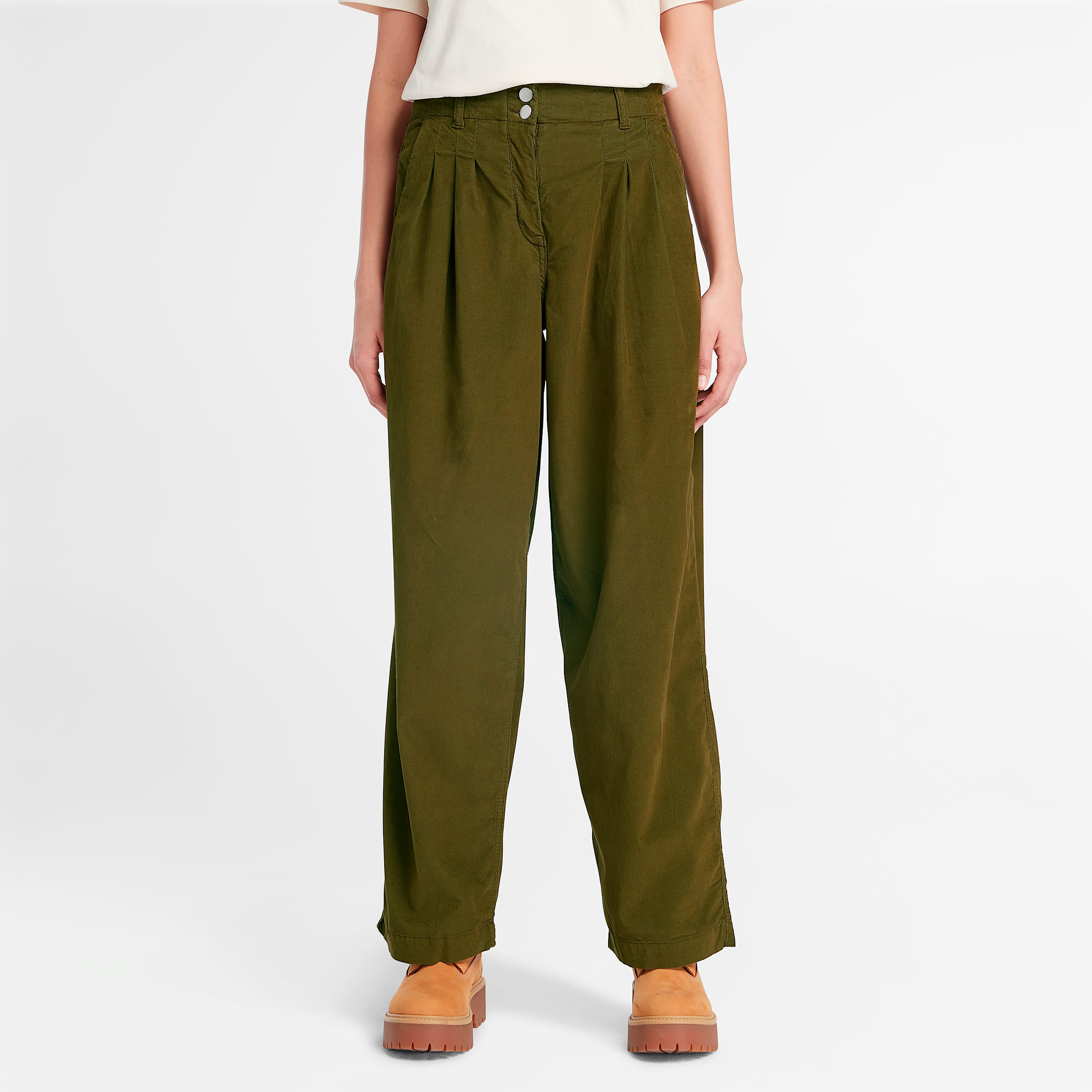 Pantaln ancho para mujer de pana Needle TBL Verde ALT8