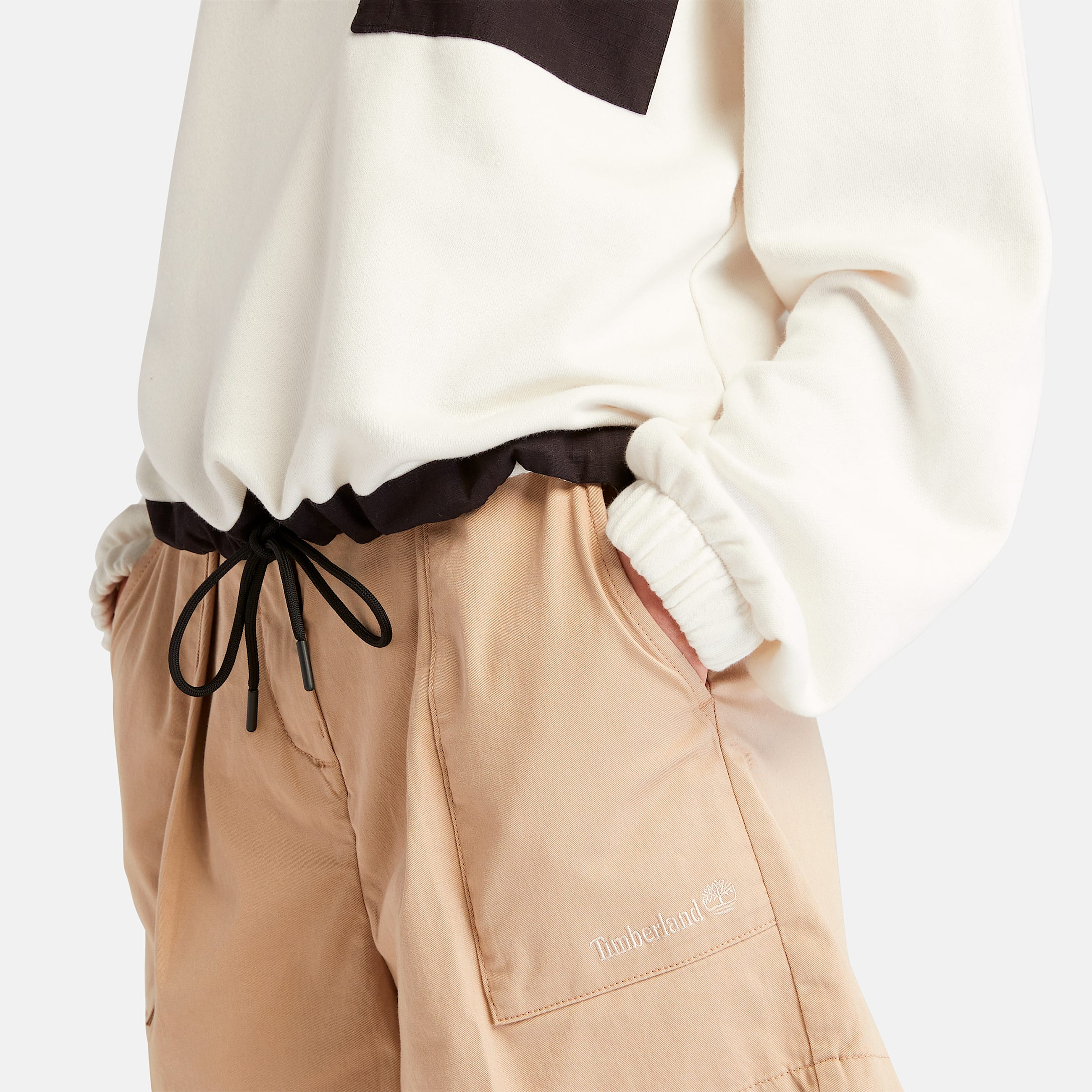 Hoodie MixedMedia para mujer TBL Blanco vintage ALT3
