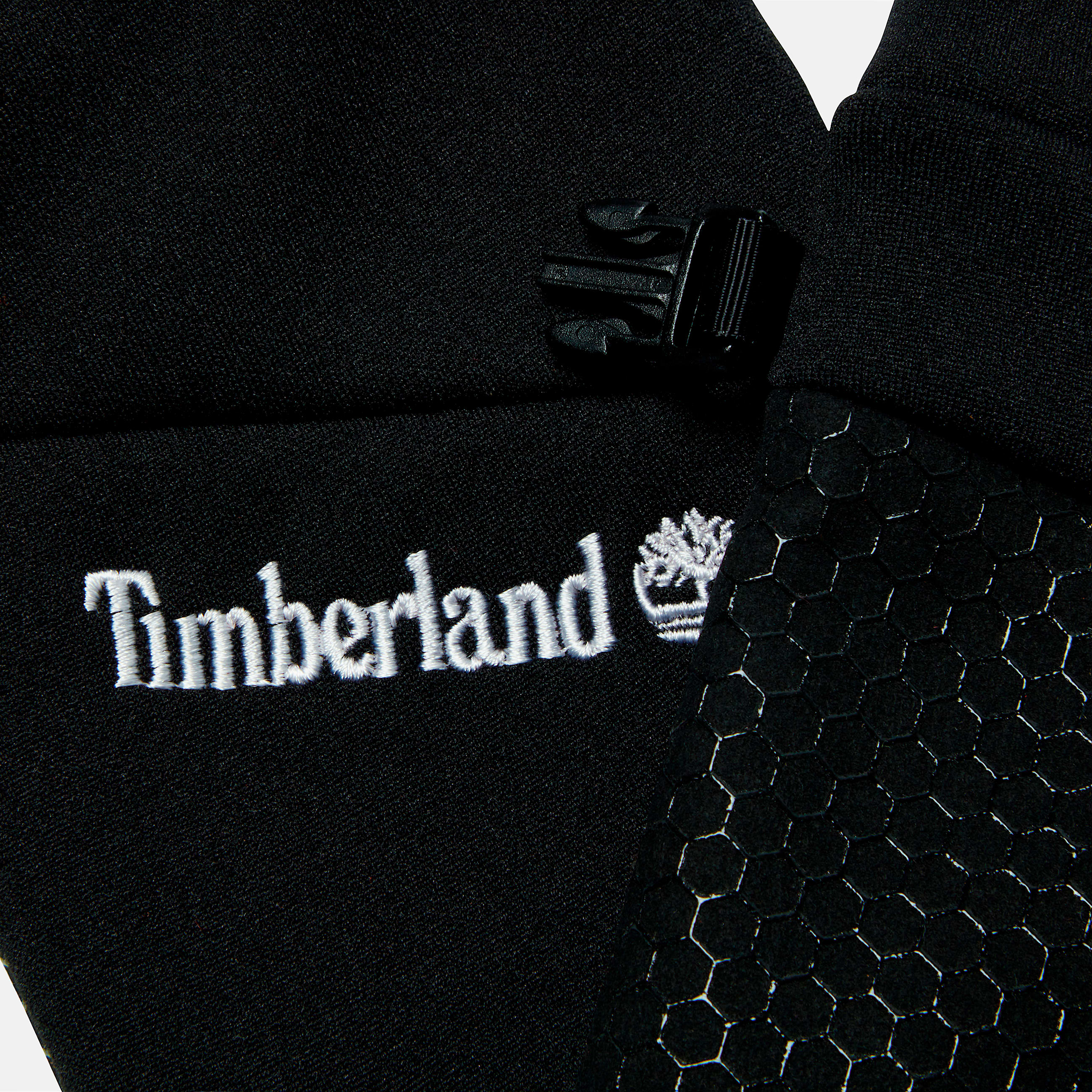 Mens Colorblocked Stretch Fleece Gloves TBL Black ALT1