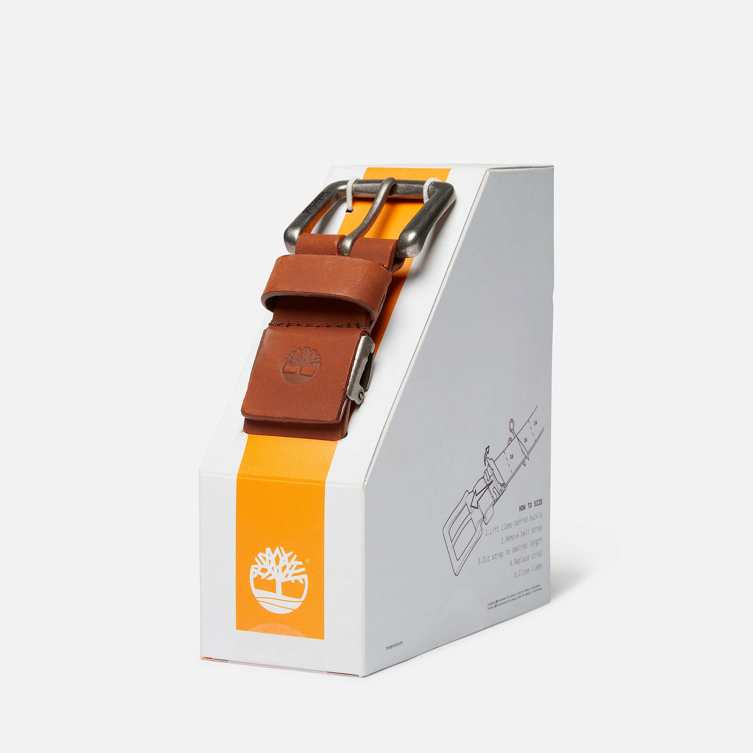 Mens Brookton CuttoFit Leather Belt TBL Brown ALT4