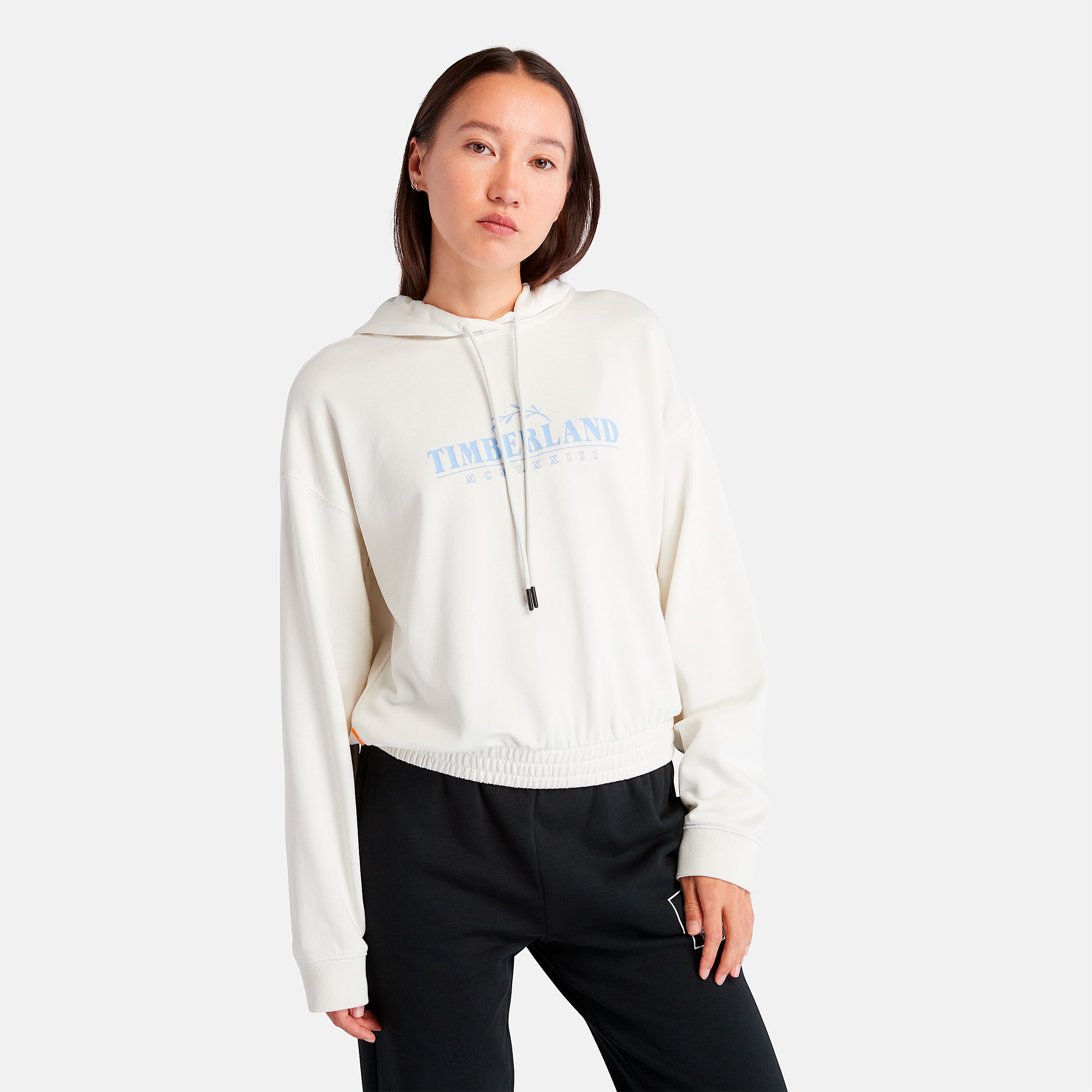 Womens Season Linear Logo Hoodie TBL Vintage White HERO