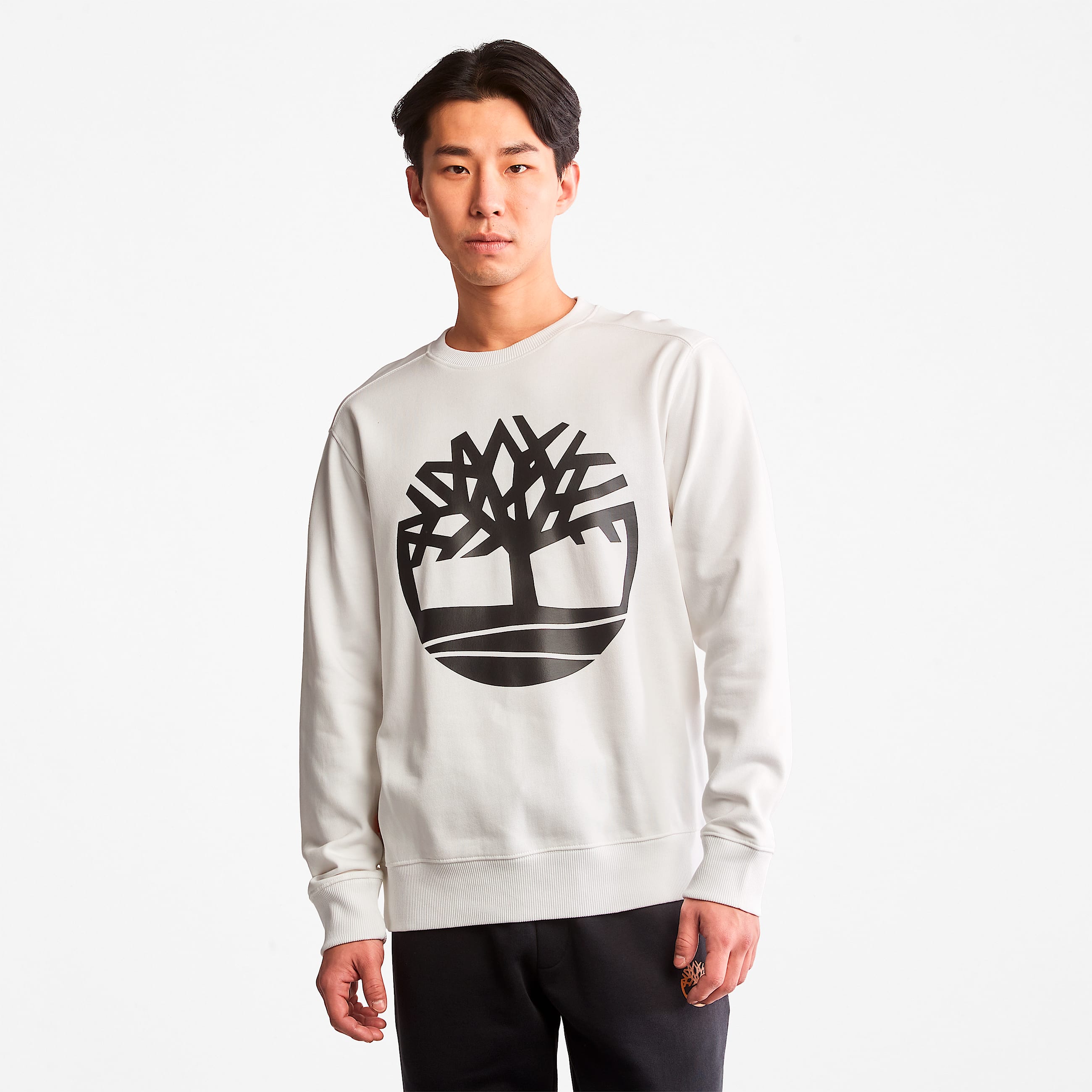 Mens Timberland TreeLogo Crewneck Sweatshirt TBL WhiteBlack HERO