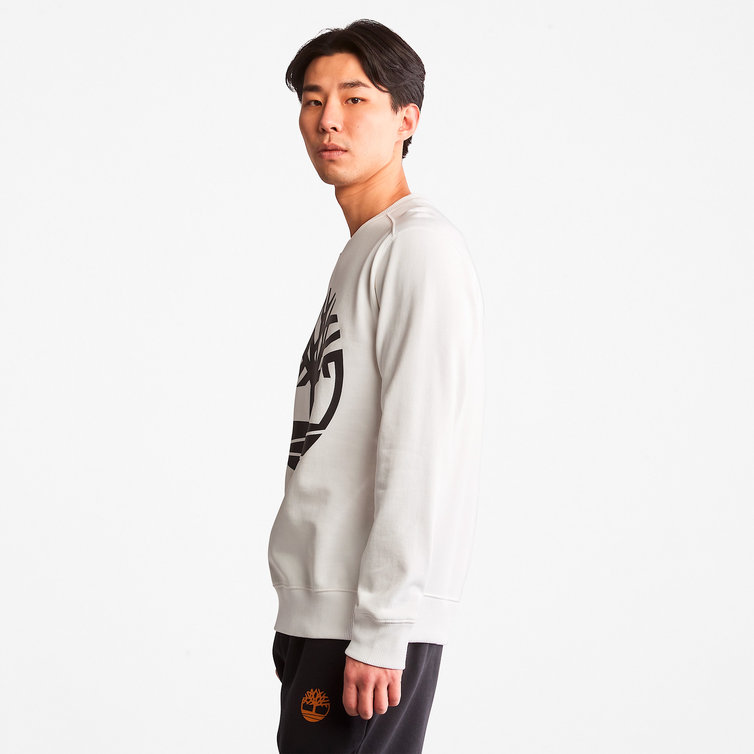 Mens Timberland TreeLogo Crewneck Sweatshirt TBL WhiteBlack ALT3