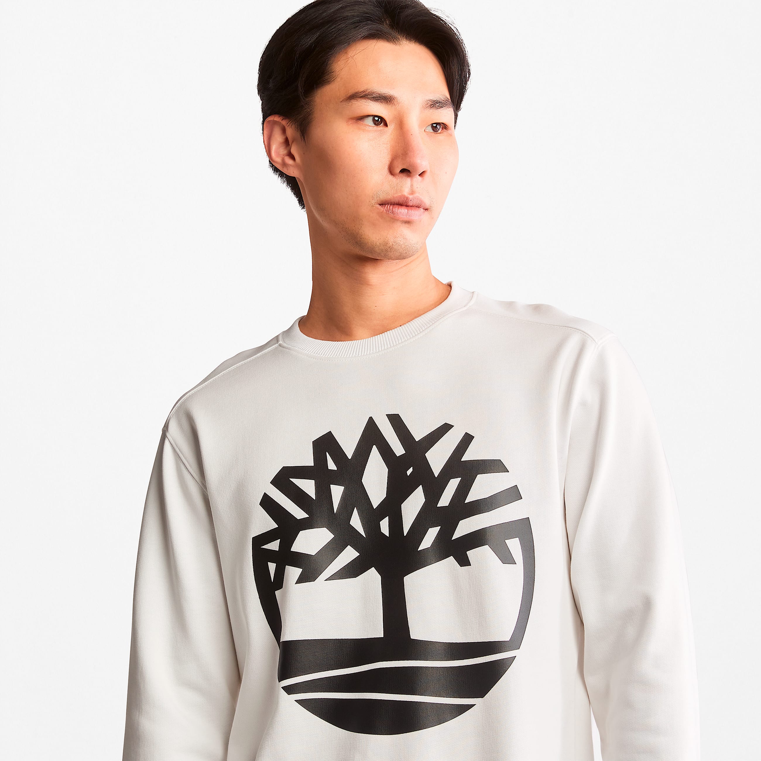 Mens Timberland TreeLogo Crewneck Sweatshirt TBL WhiteBlack ALT4