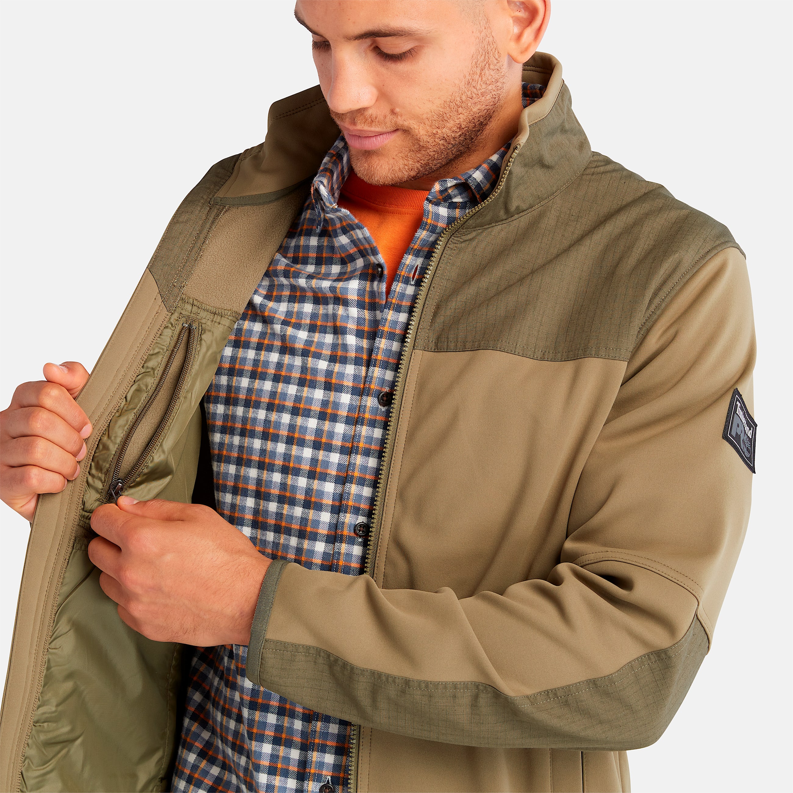 Mens Timberland PRO Trailwind FullZip Fleece Jacket TBL Burnt Olive ALT3