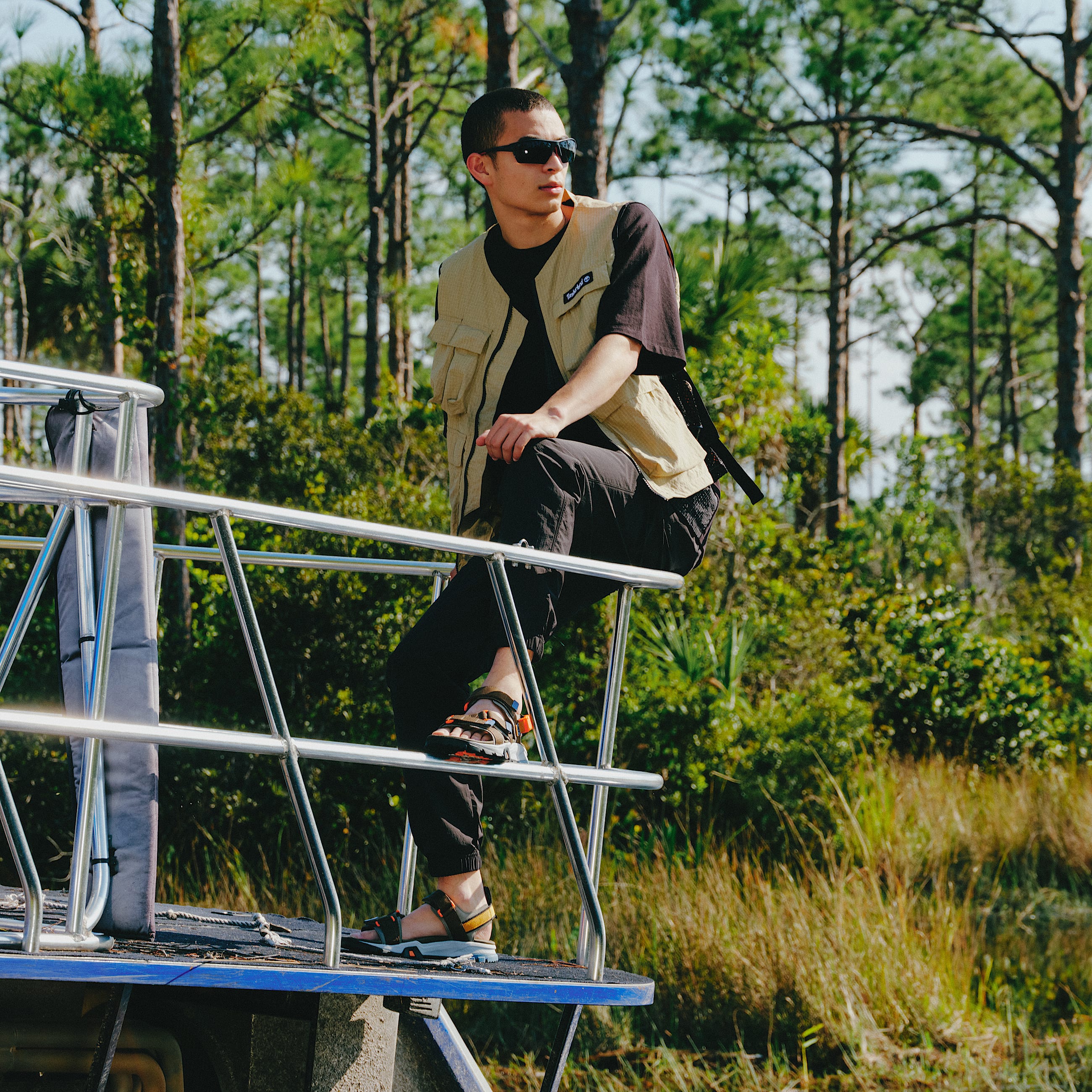 Mens Garrison Trail WebbingStrap Sandals TBL Brindle ALT10