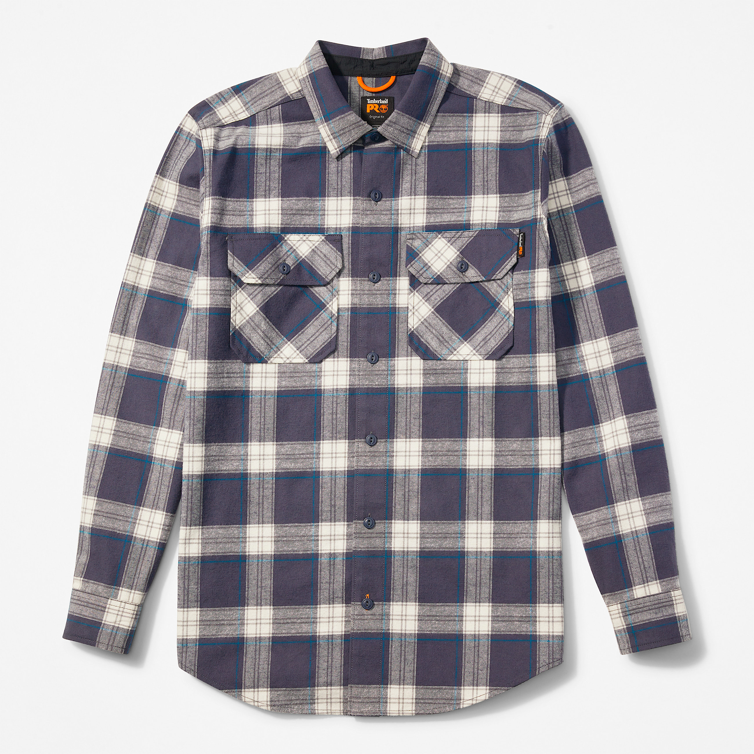 Mens Woodfort Heavyweight Flannel Work Shirt TBL India Ink Plaid ALT10