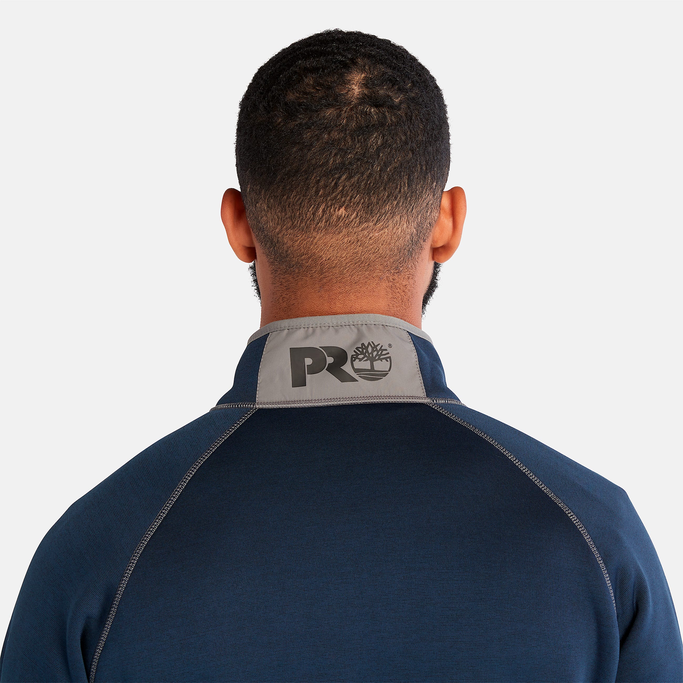 Mens Timberland PRO Reaxion QuarterZip AthleticFit Fleece Jacket TBL Navy Heather ALT3