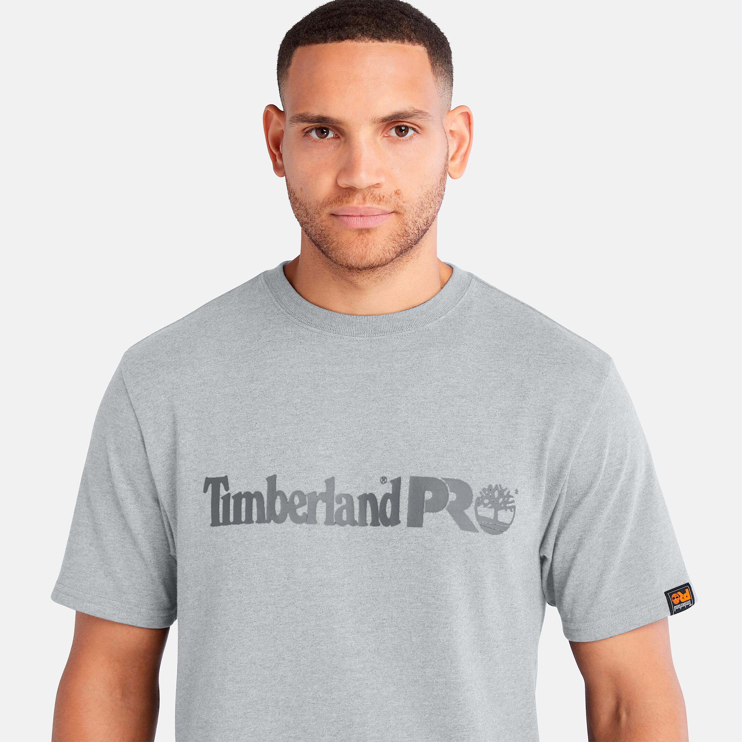 Mens Timberland PRO Core Linear Logo TShirt TBL Grey Heather ALT2