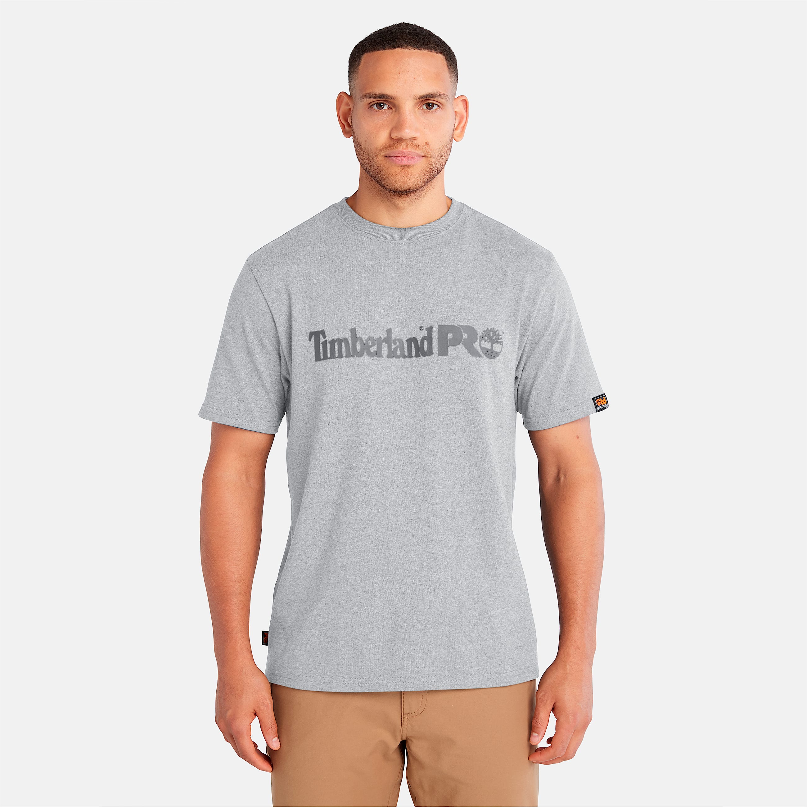 Mens Timberland PRO Core Linear Logo TShirt TBL Grey Heather ALT8