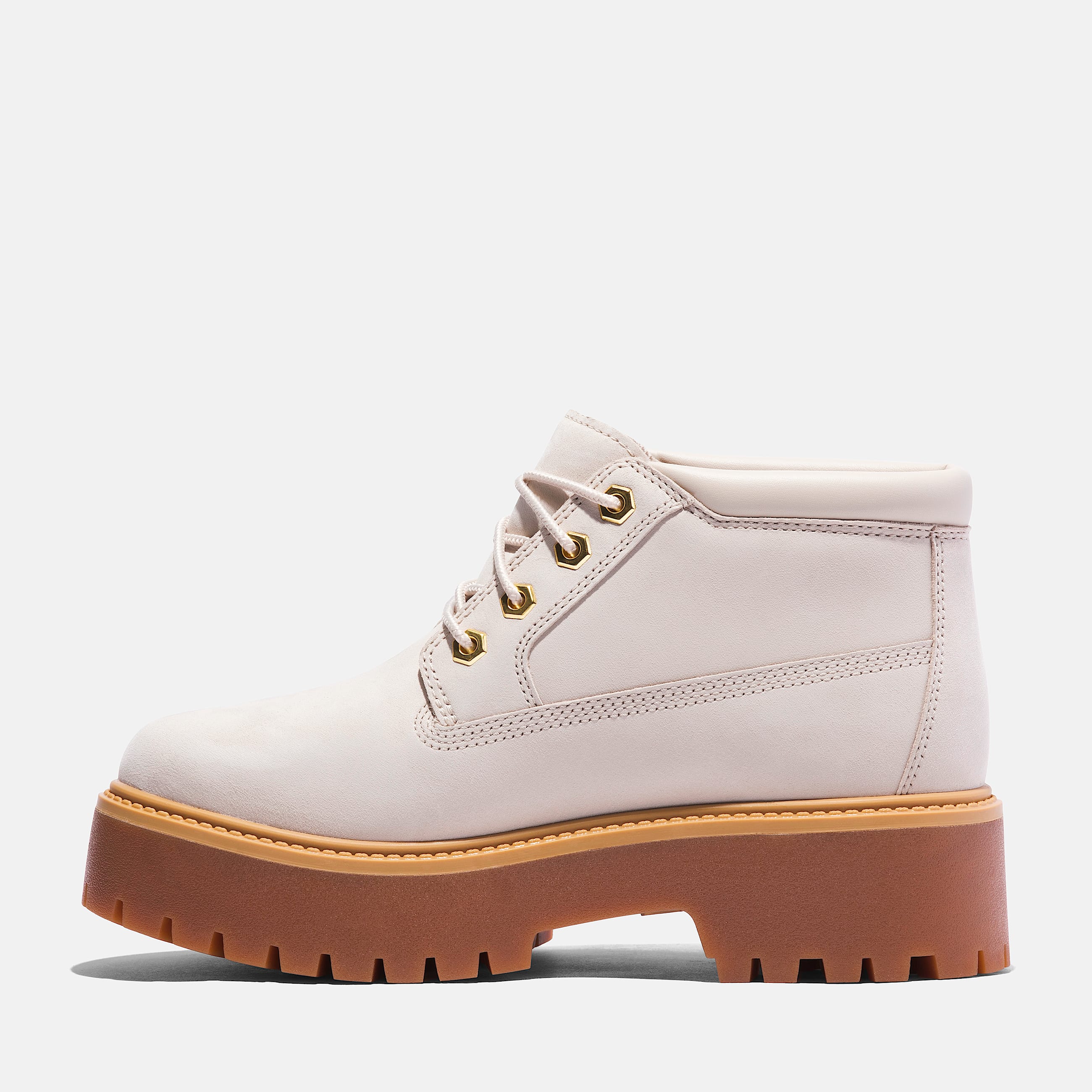 Womens Stone Street Waterproof Platform Chukka TBL White Nubuck ALT6