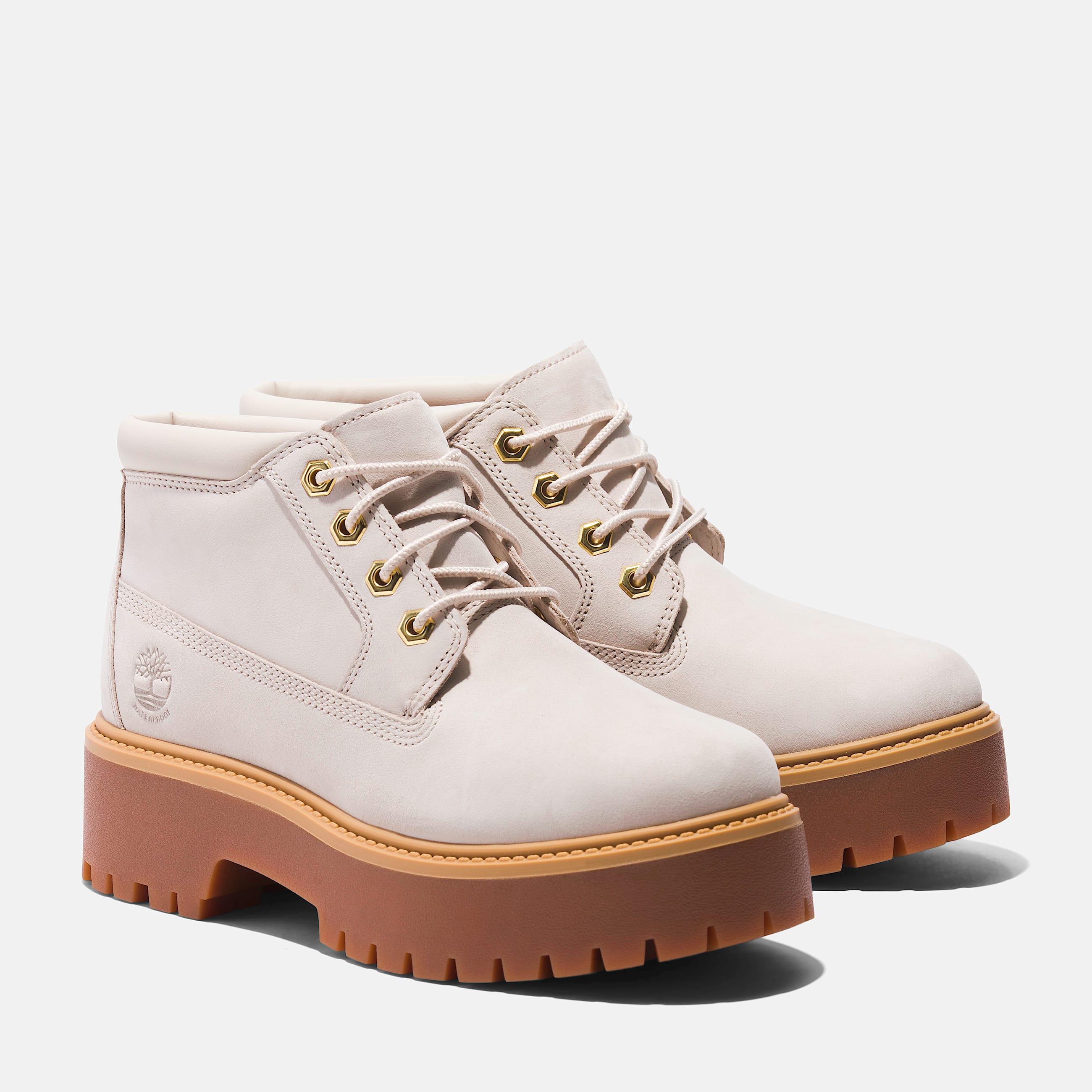 Womens Stone Street Waterproof Platform Chukka TBL White Nubuck ALT4