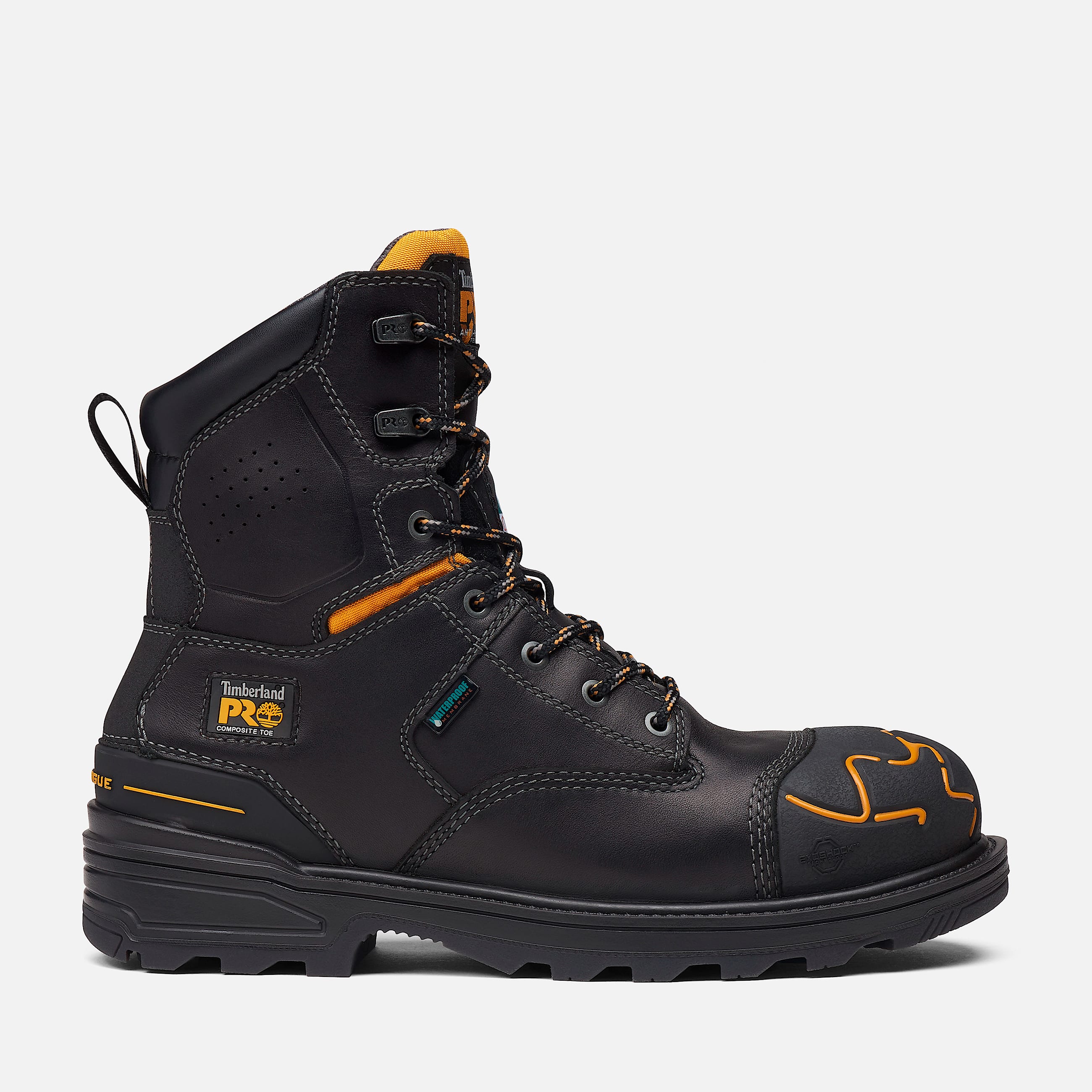 Mens Magnitude 8Inch Waterproof CompToe Work Boot TBL Black HERO
