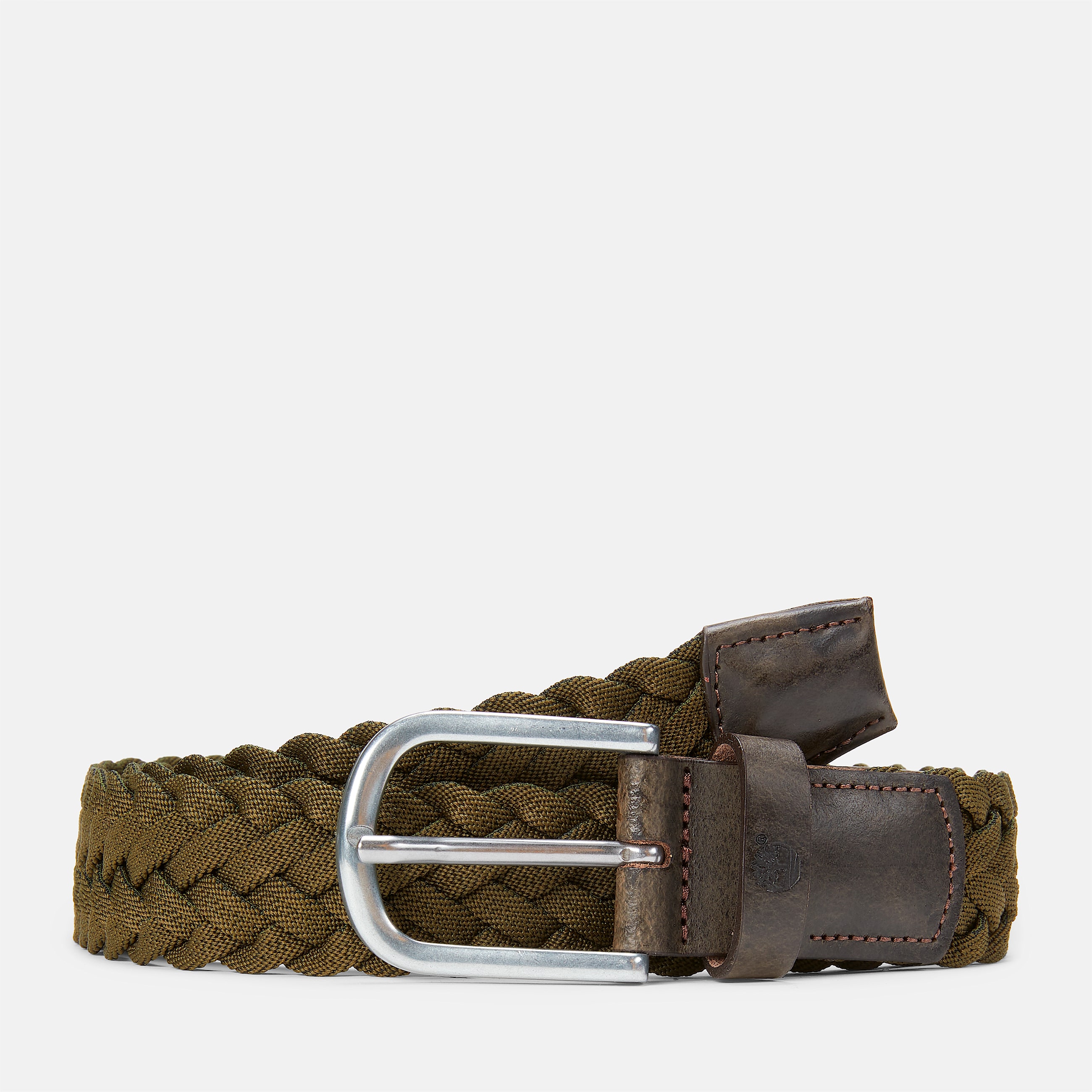 Mens 35mm Braided Belt with Leather Details TBL Cassel Earth HERO