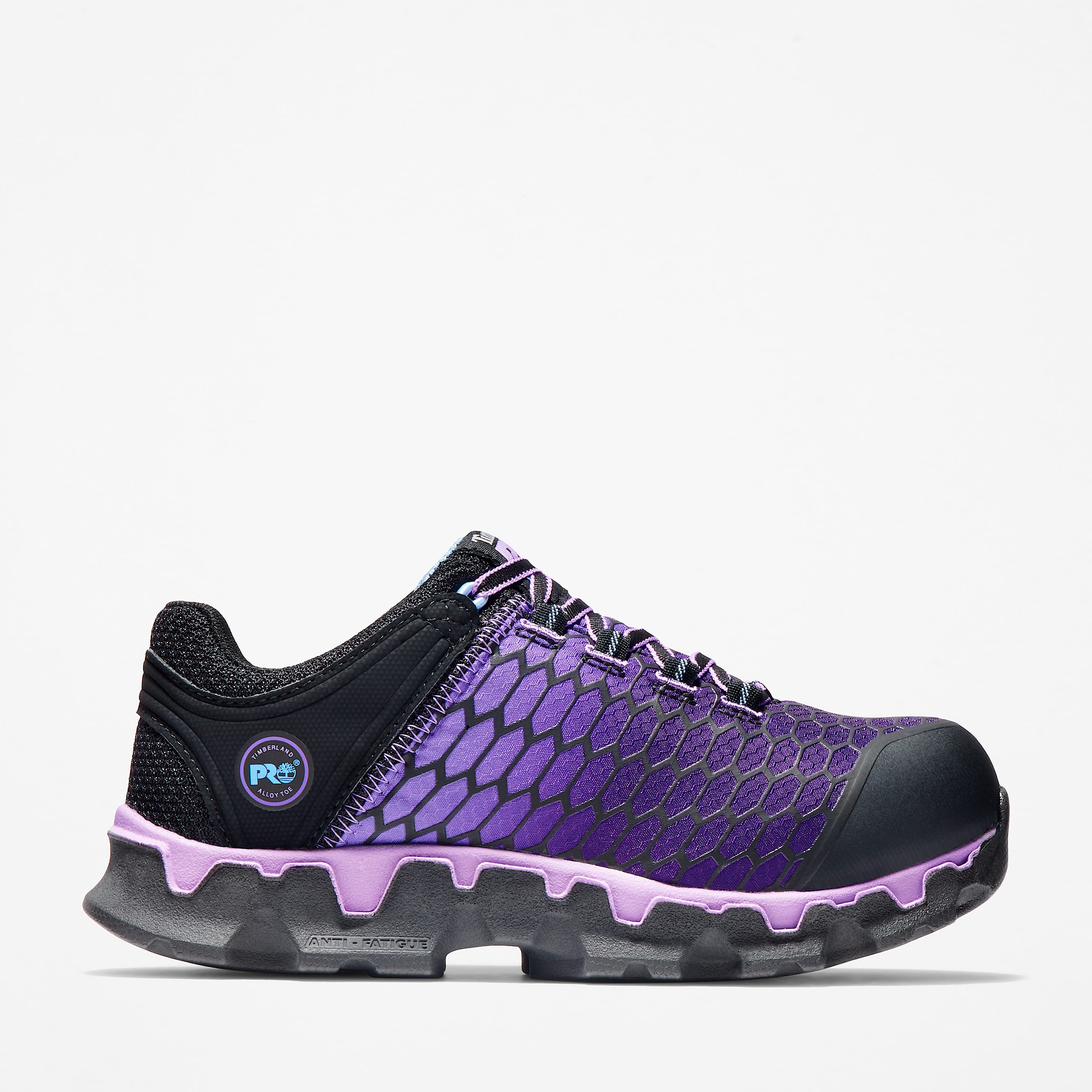 Womens Timberland PRO Powertrain Sport Alloy Toe Work Sneaker TBL BlackPurple HERO