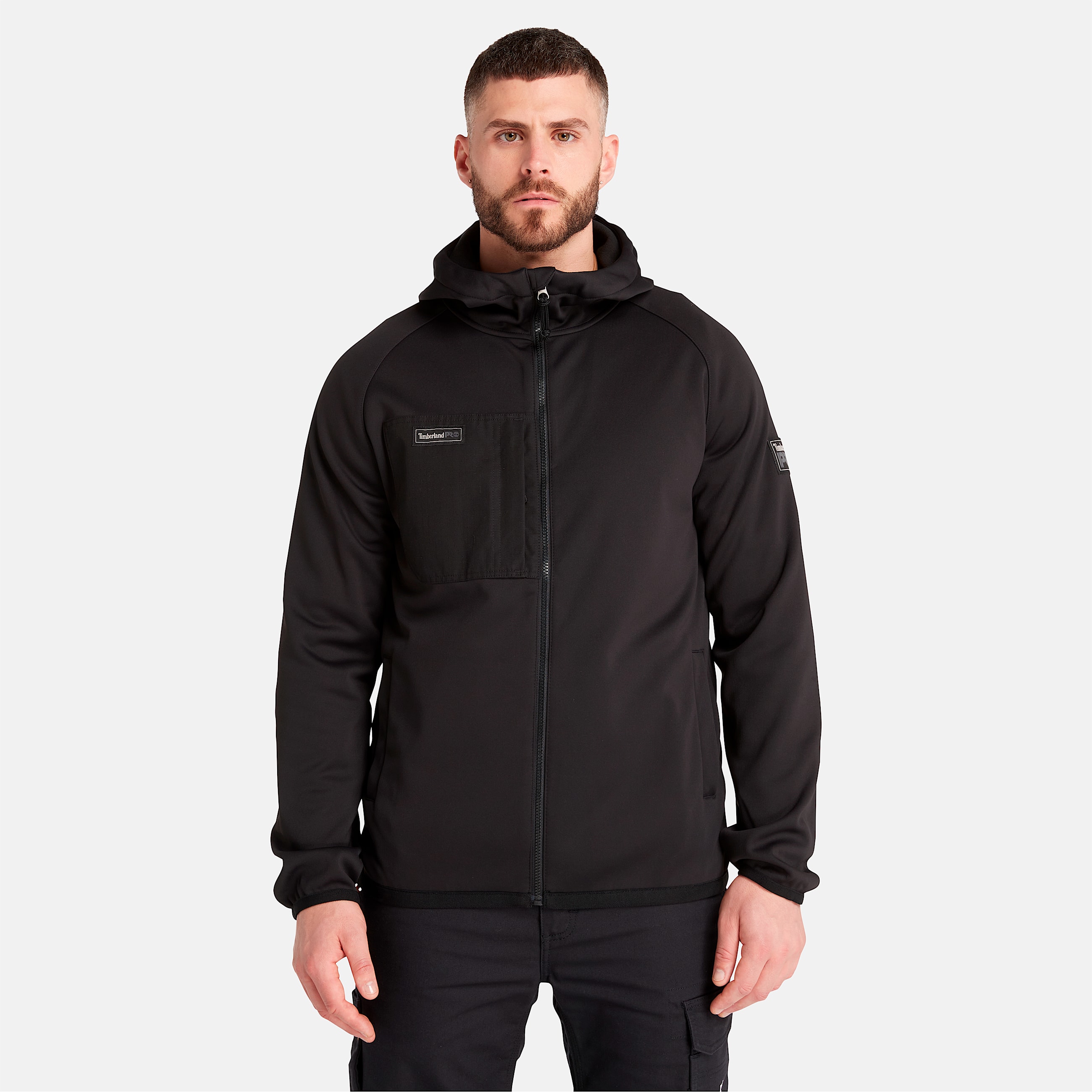 Mens Timberland PRO Ironhide Hooded Softshell Jacket TBL Black HERO