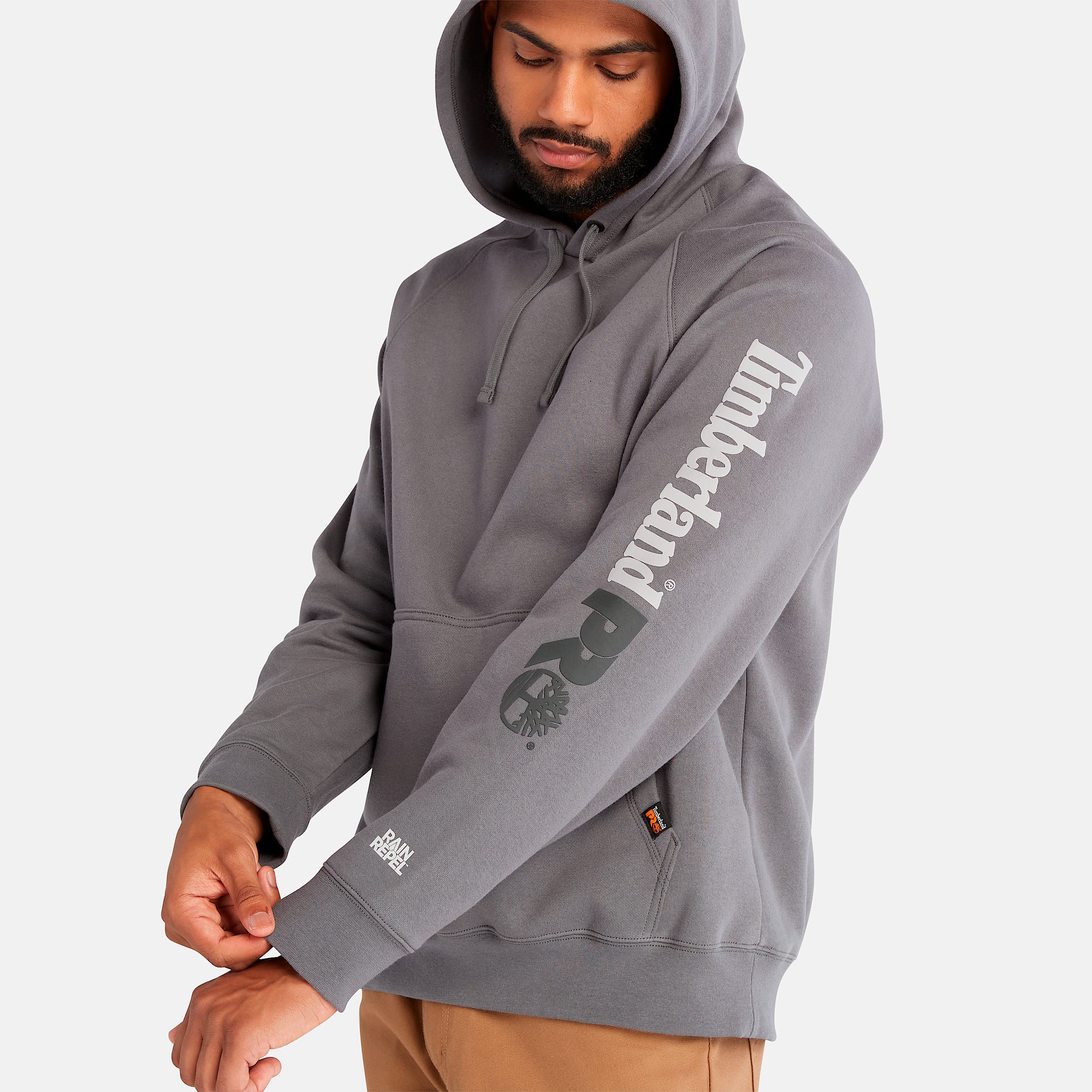 Mens Timberland PRO Hood Honcho Sport Hoodie TBL Tornado Grey ALT2