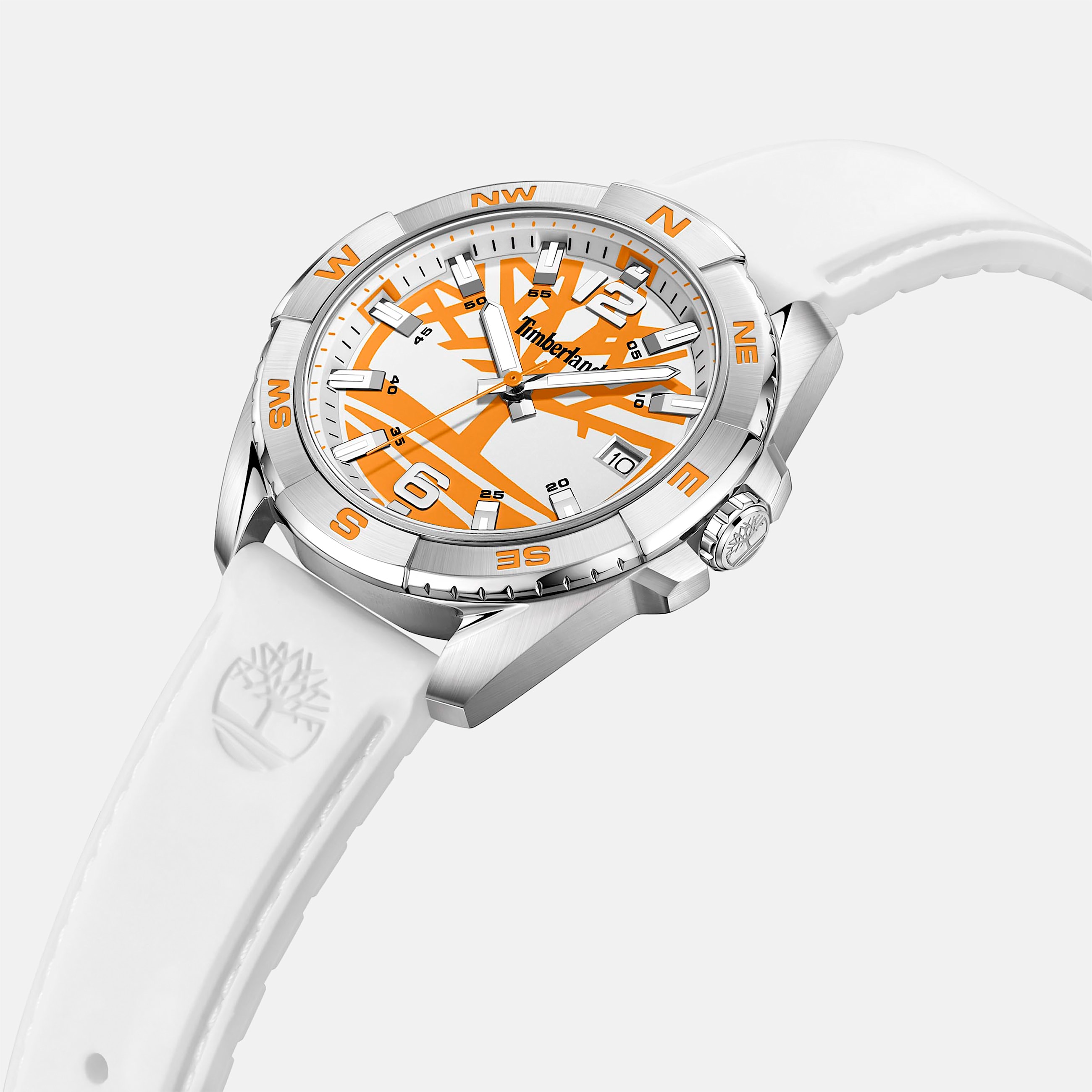 Mens Carrigan Watch TBL Steel CaseWhite Silicone Strap ALT1