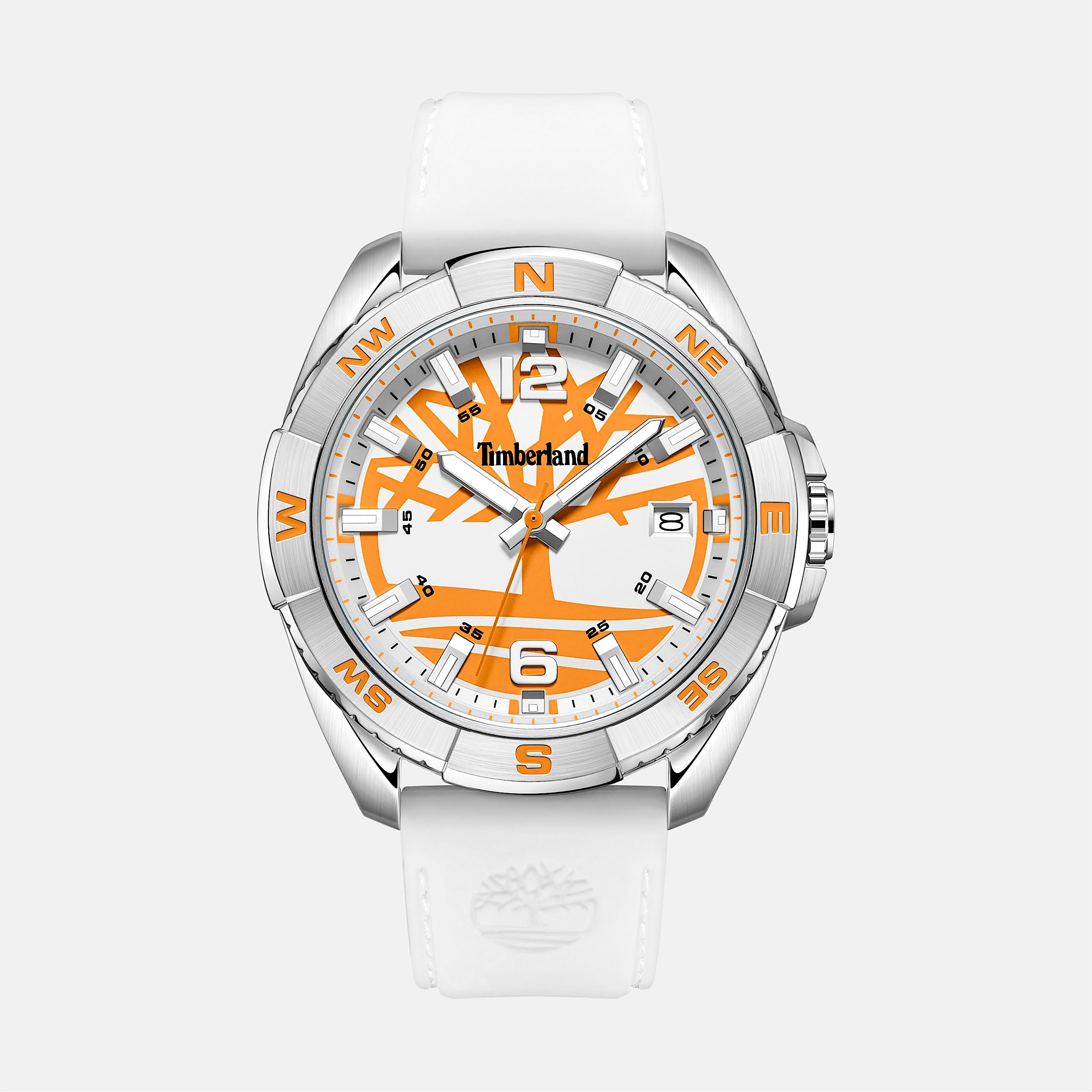 Mens Carrigan Watch TBL Steel CaseWhite Silicone Strap HERO