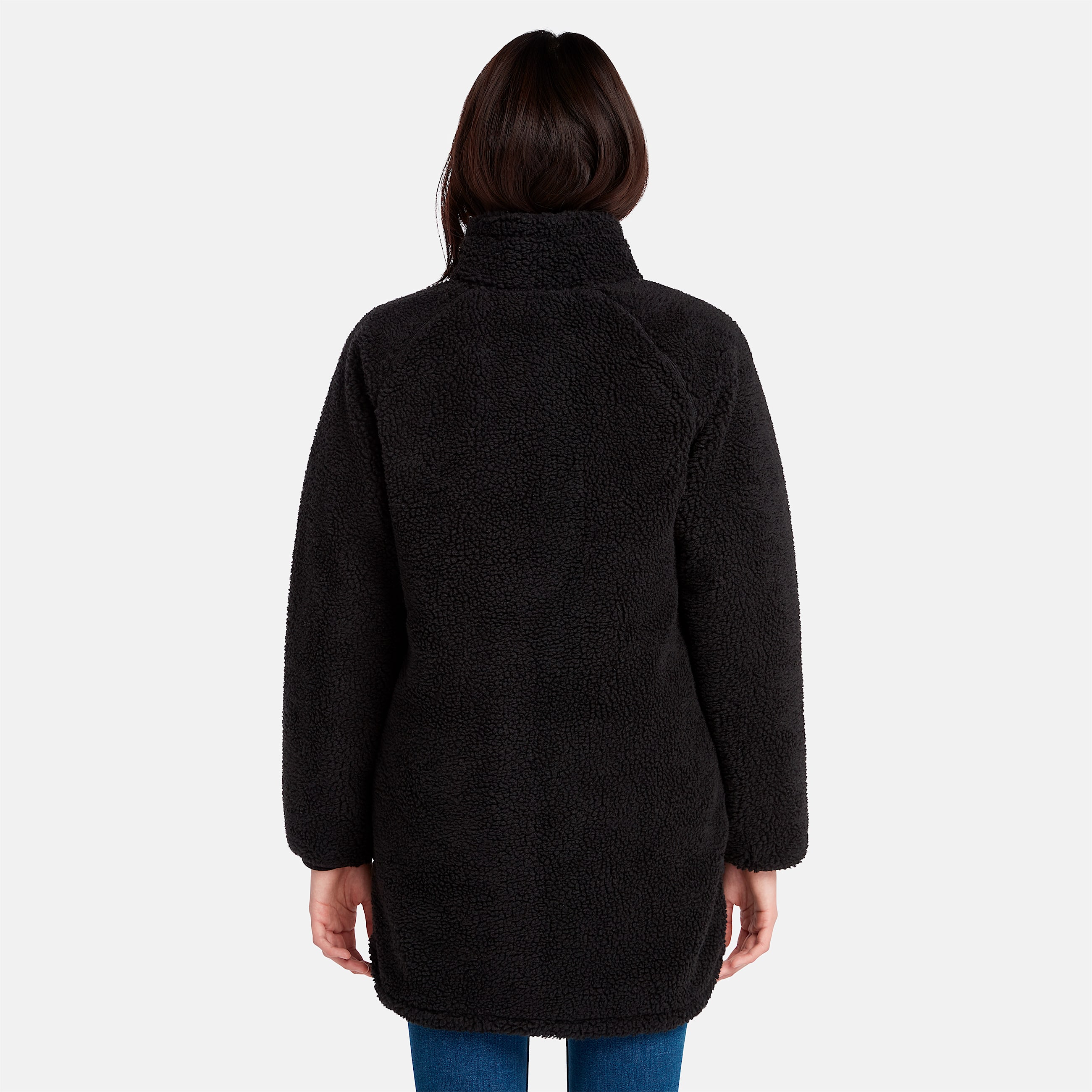 Chamarra larga para mujer Fleece Jacket TBL Negro ALT9