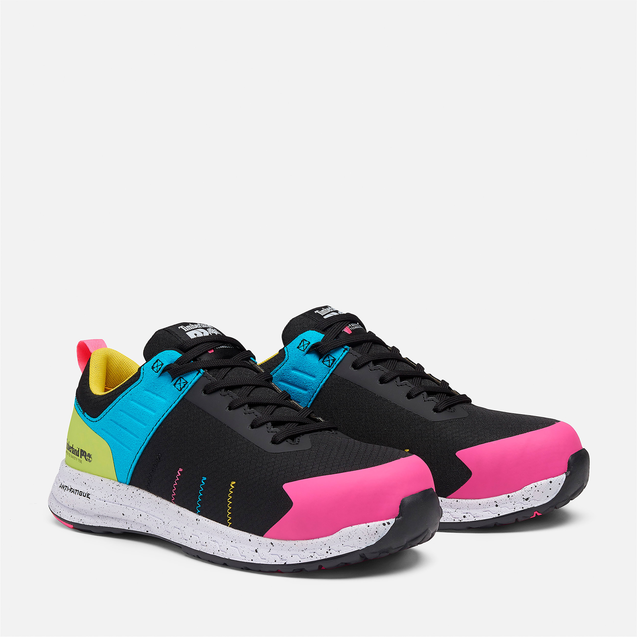 Womens Timberland PRO Overdrive CompToe Work Shoes TBL BlackCyanMagenta ALT4