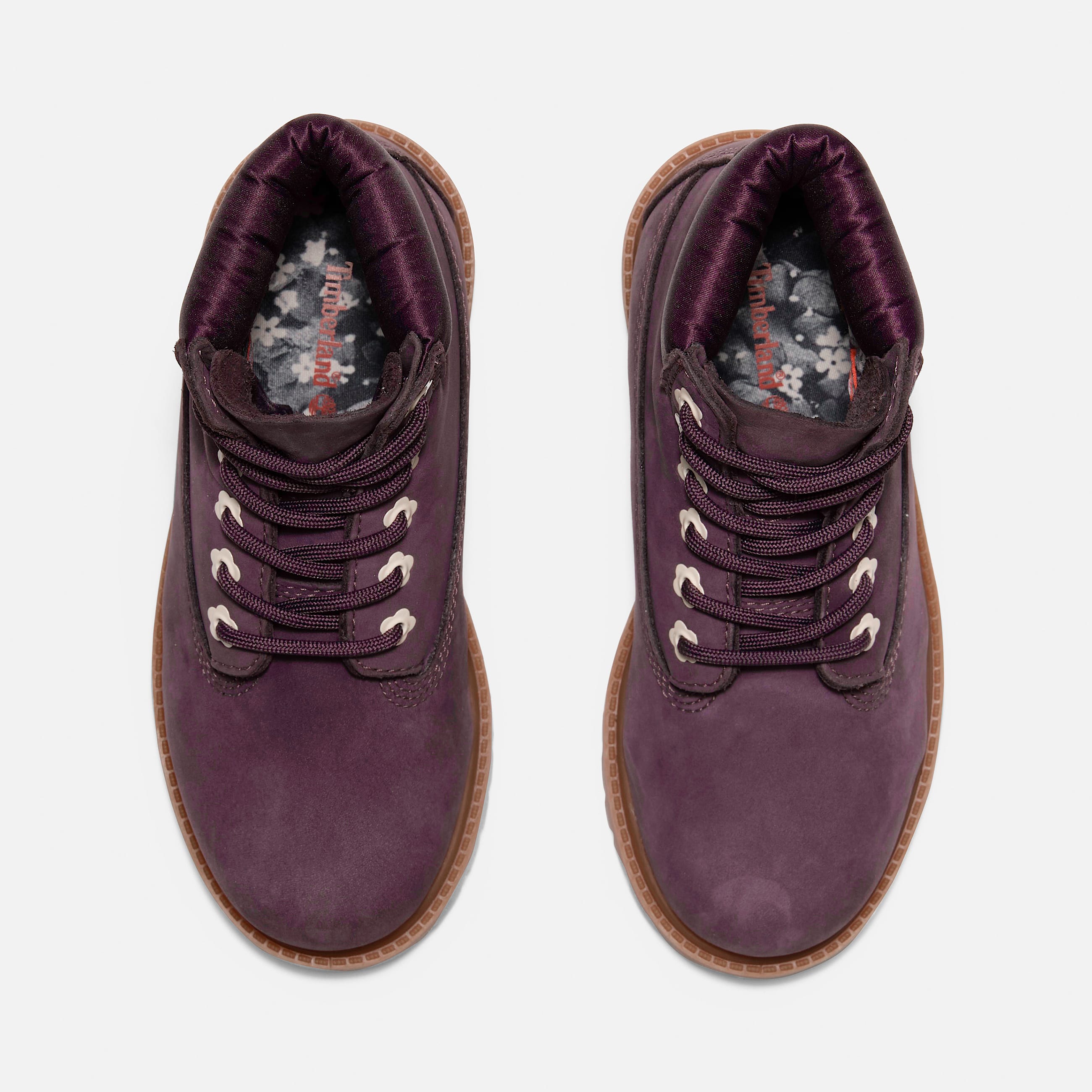 Youth Timberland Premium 6Inch LaceUp Waterproof Boot TBL Dark Purple Nubuck ALT2