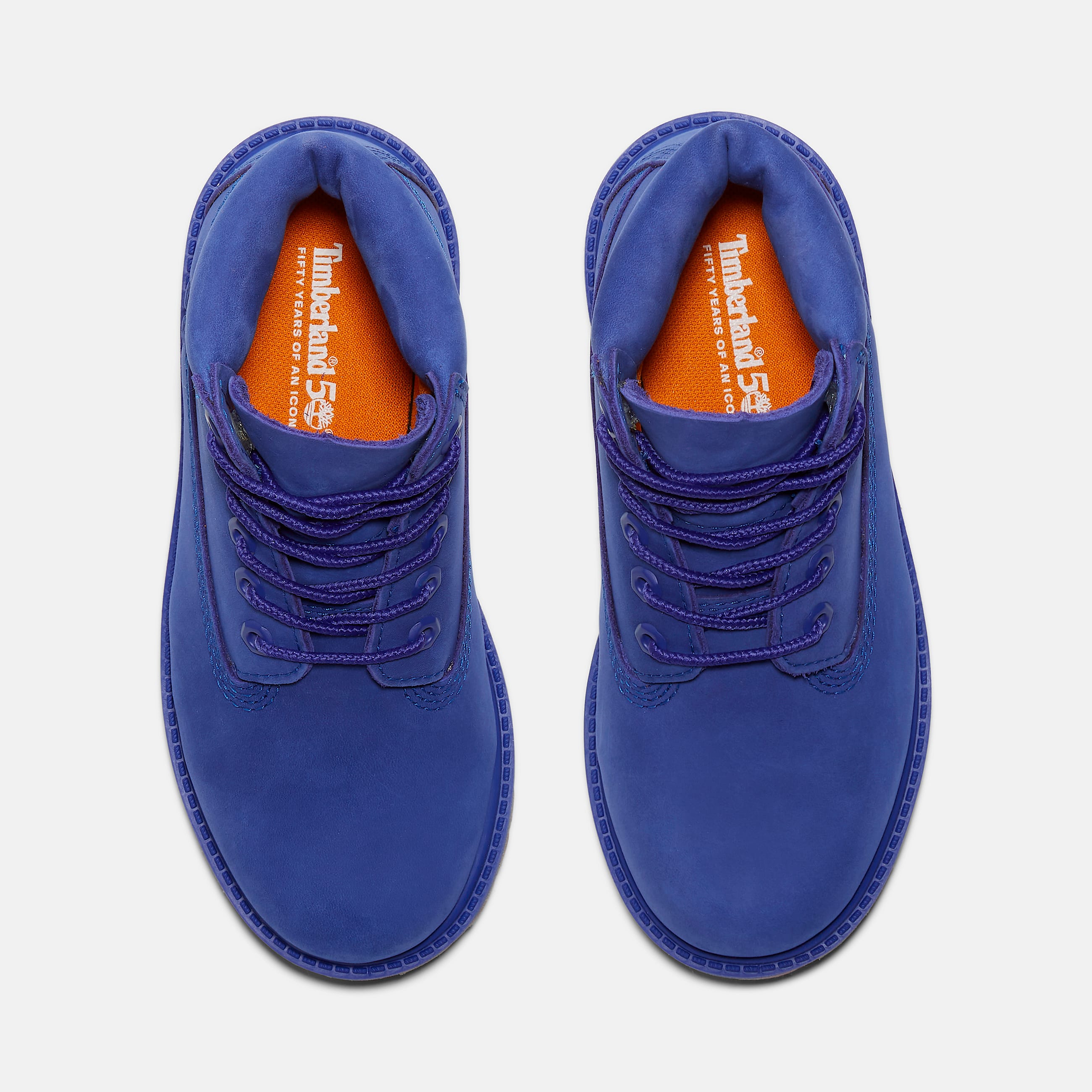 Botte impermable Timberland 50th Edition Premium 6Inch pour enfants TBL Nubuck bleu brillant ALT2