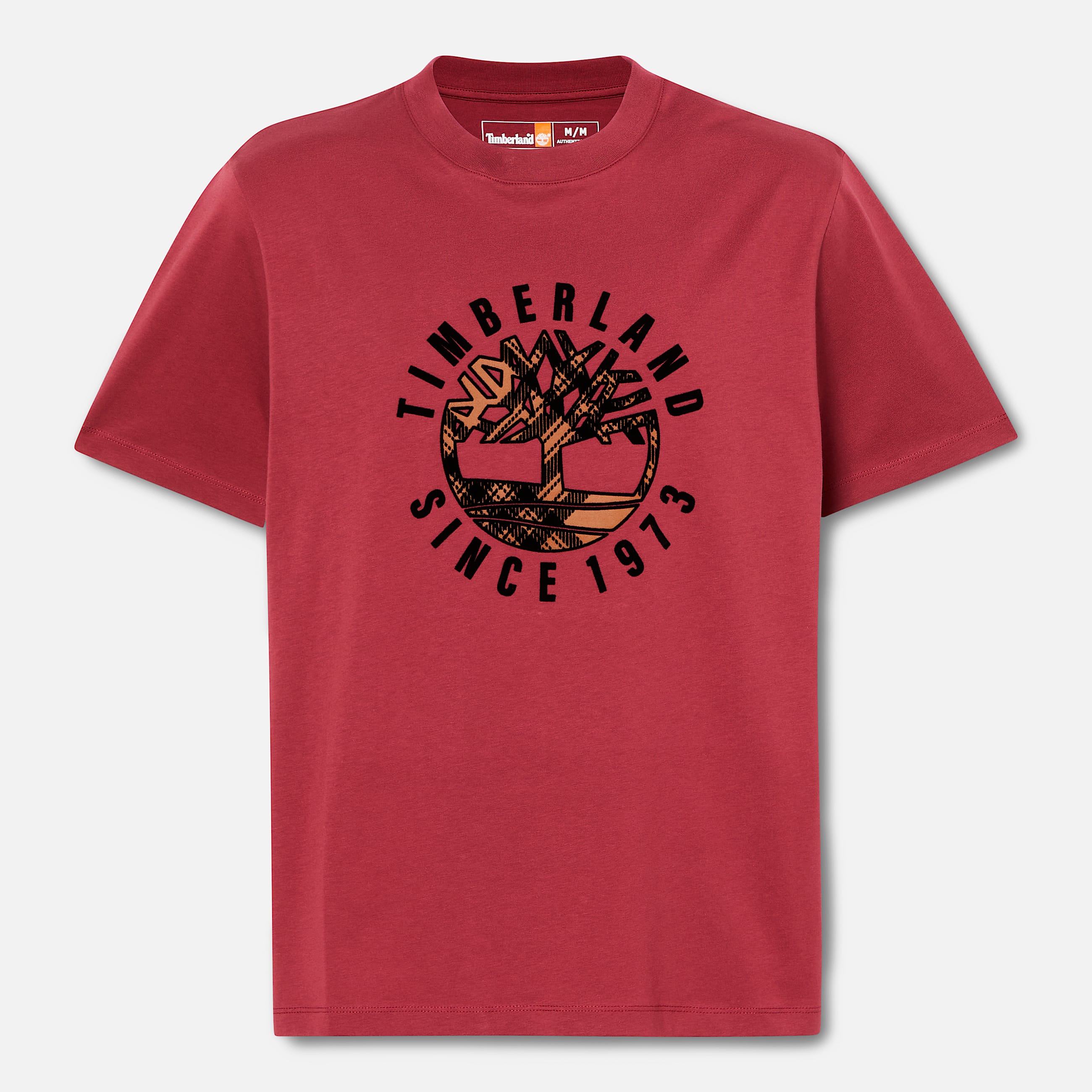 Mens Timberland Heritage Plaid Logo TShirt TBL Cordovan ALT10