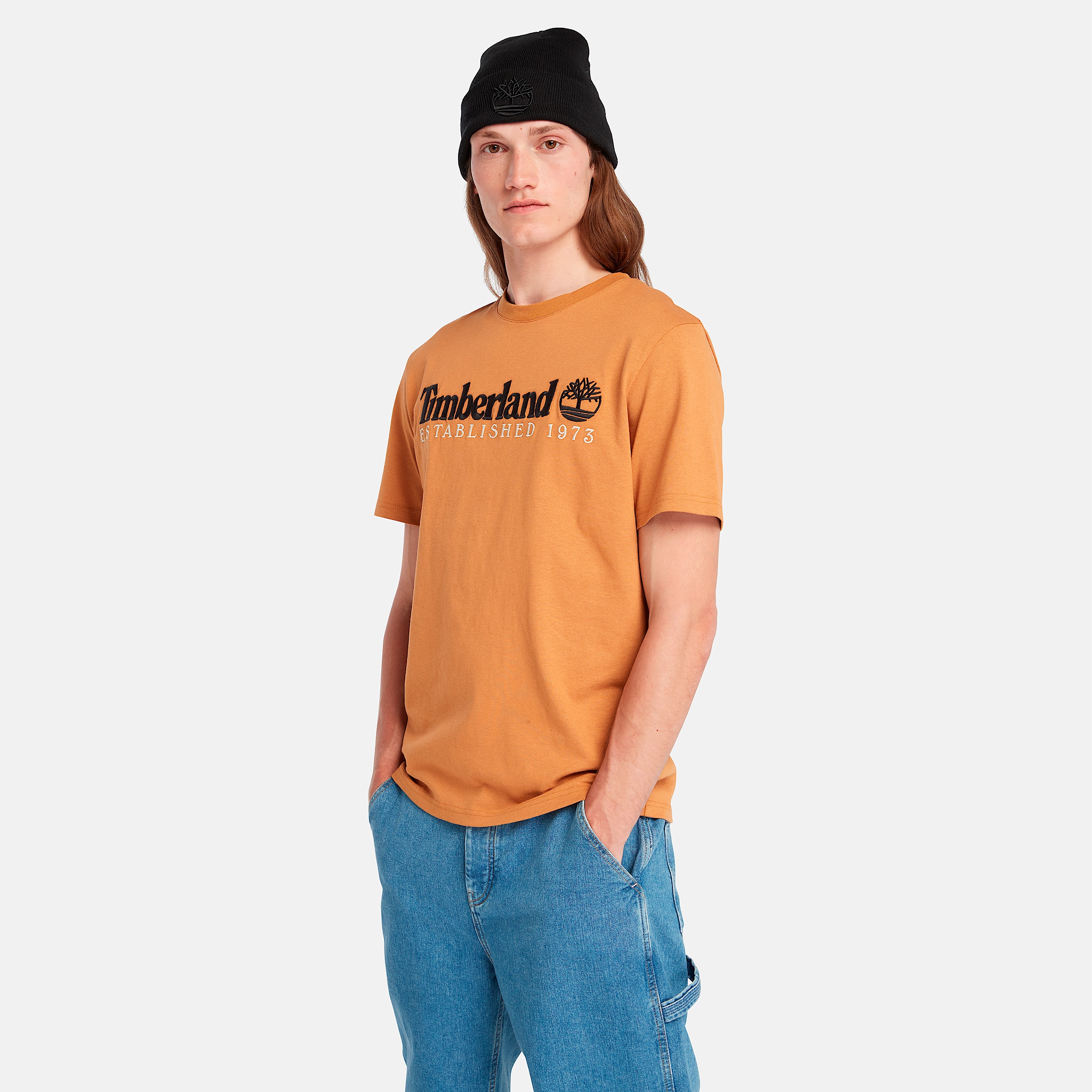 Mens Short Sleeve Est 1973 Crew TShirt TBL Wheat Boot HERO