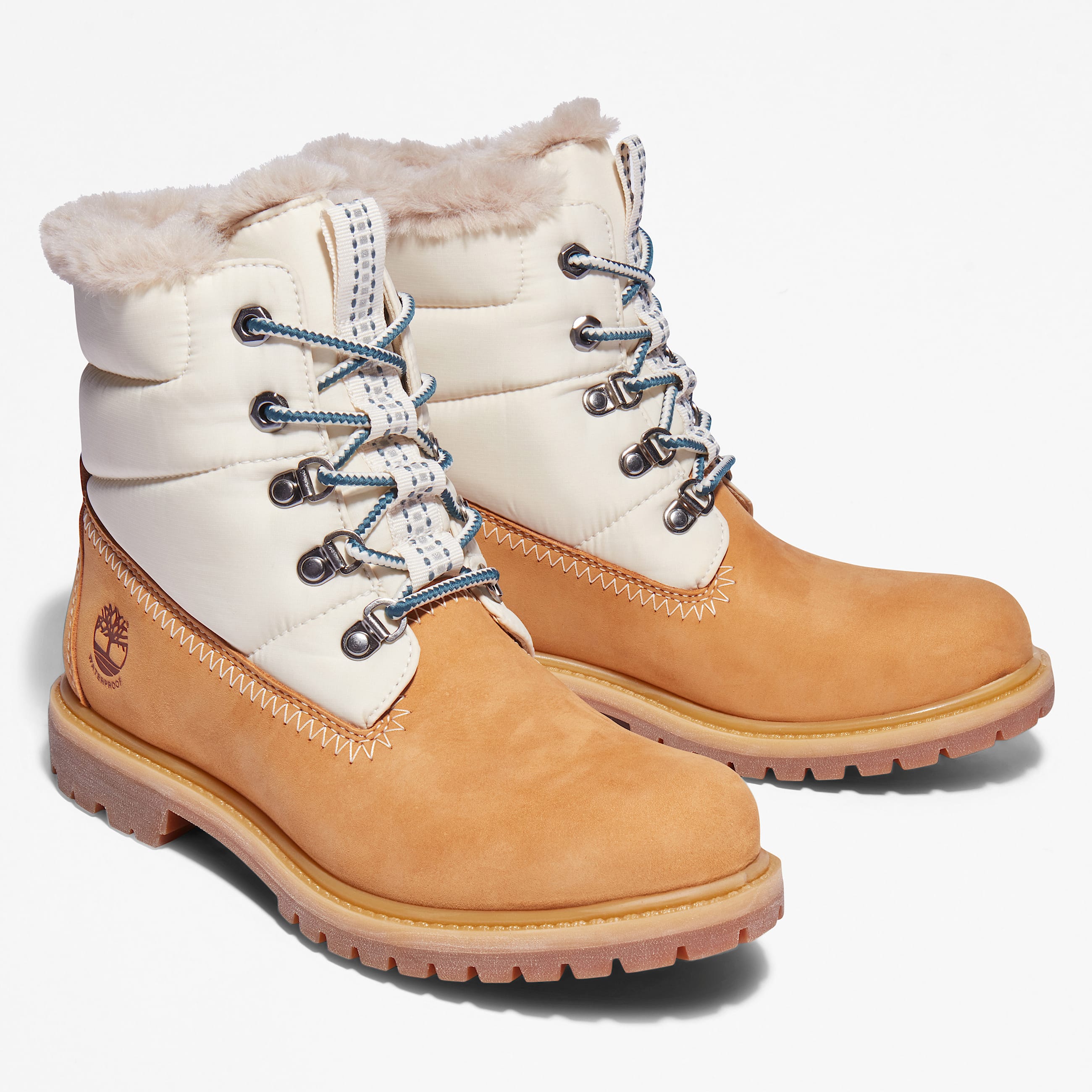 Womens Timberland Premium 6Inch Waterproof Puffer Boots TBL Wheat Nubuck ALT4