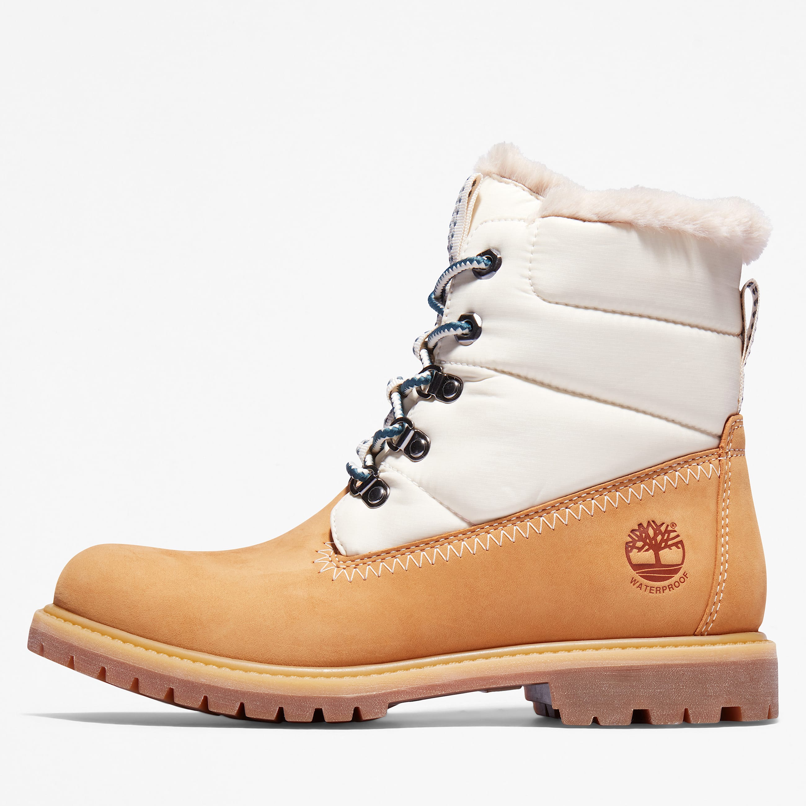 Womens Timberland Premium 6Inch Waterproof Puffer Boots TBL Wheat Nubuck ALT7