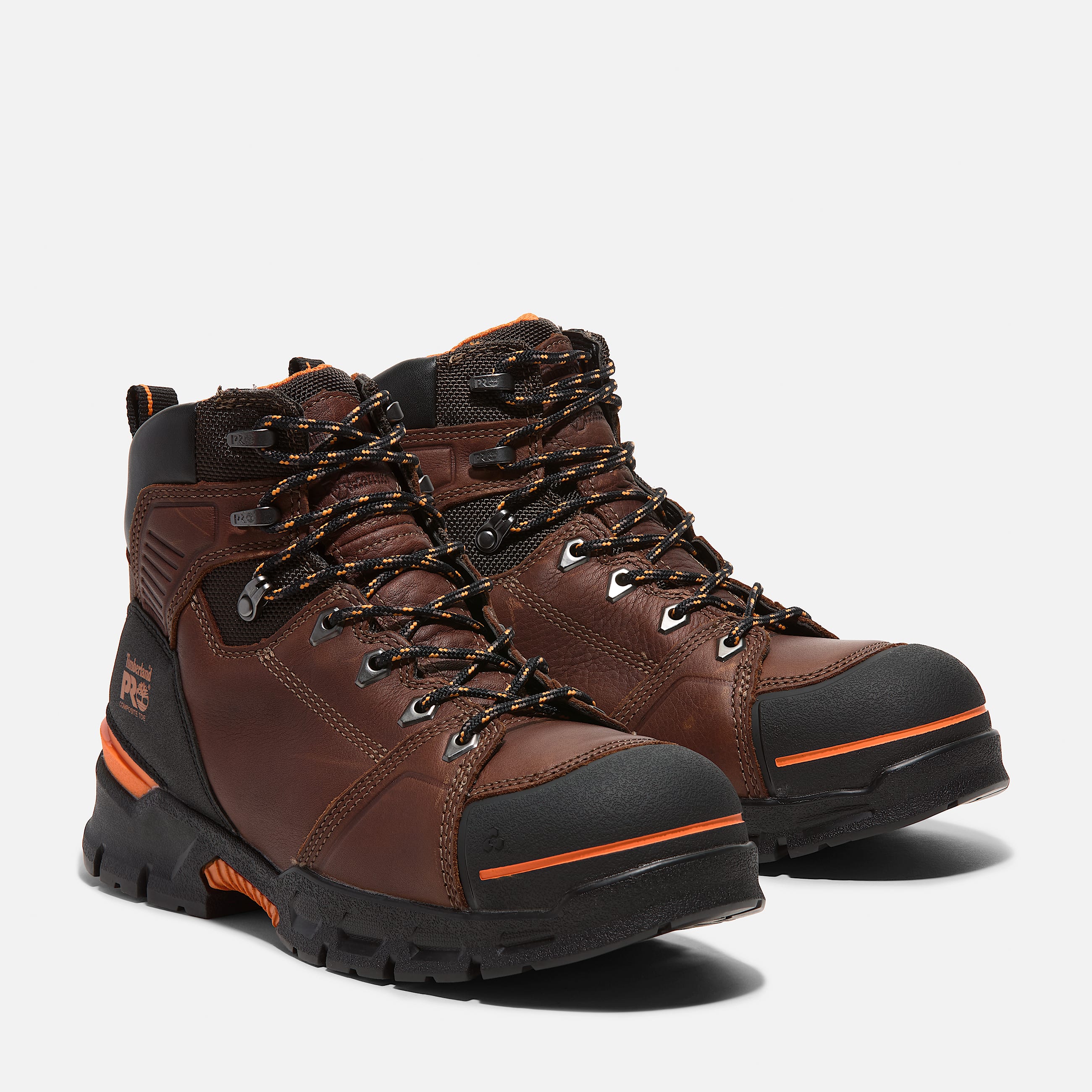Men's Endurance EV Comp-Toe Work Boots - Teak Brown/Orange