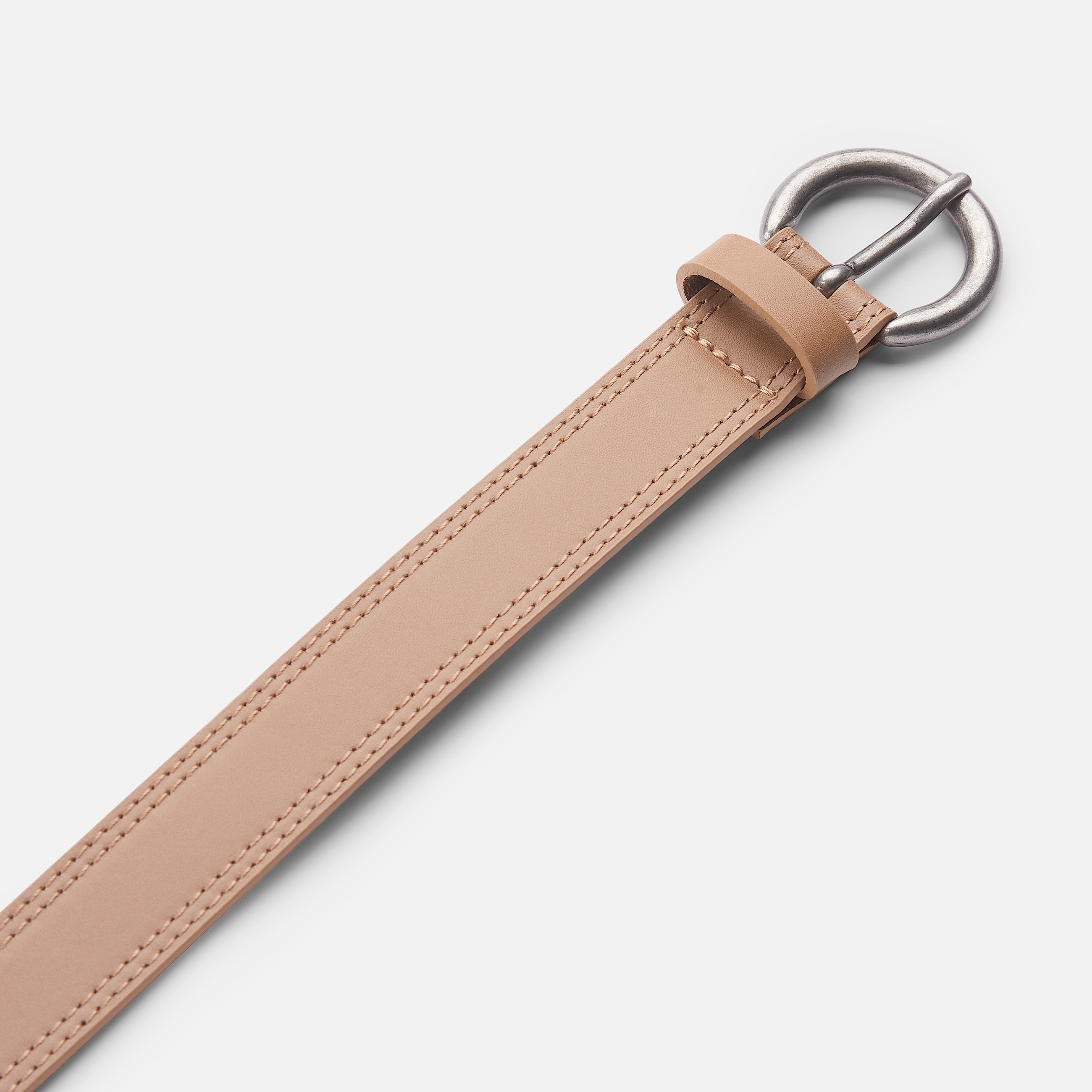 Womens 25mm Oval Buckle Belt TBL Light Sand ALT1