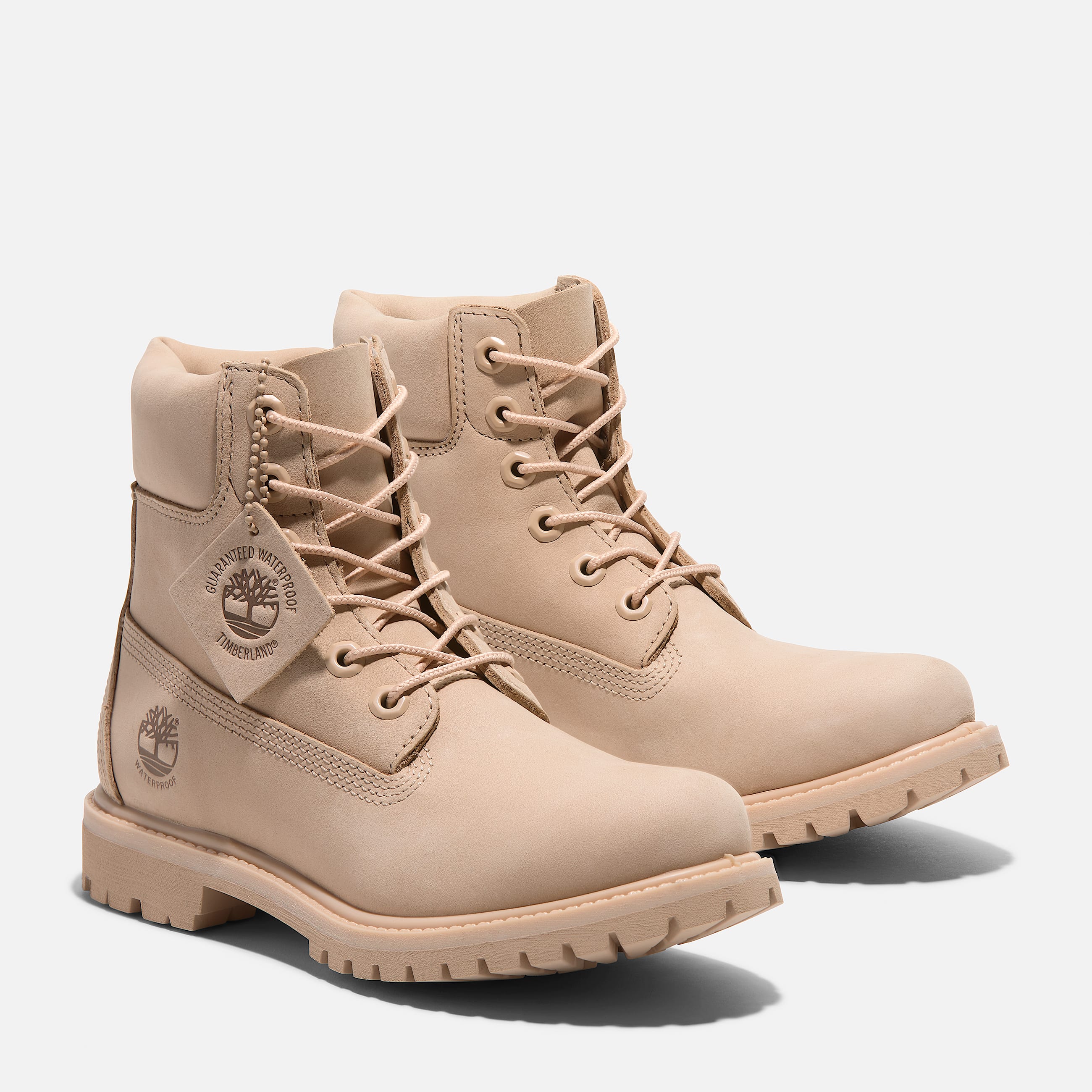 Botte impermable lace Timberland Premium 6Inch pour femmes TBL Nubuck beige clair ALT4
