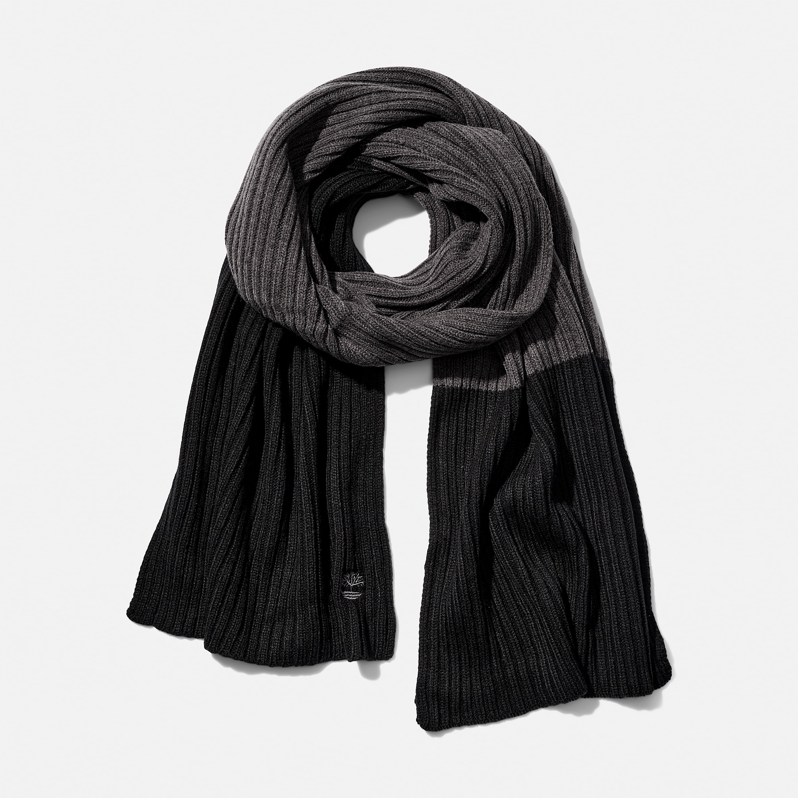ColorBlocked Ribbed Scarf TBL Black HERO
