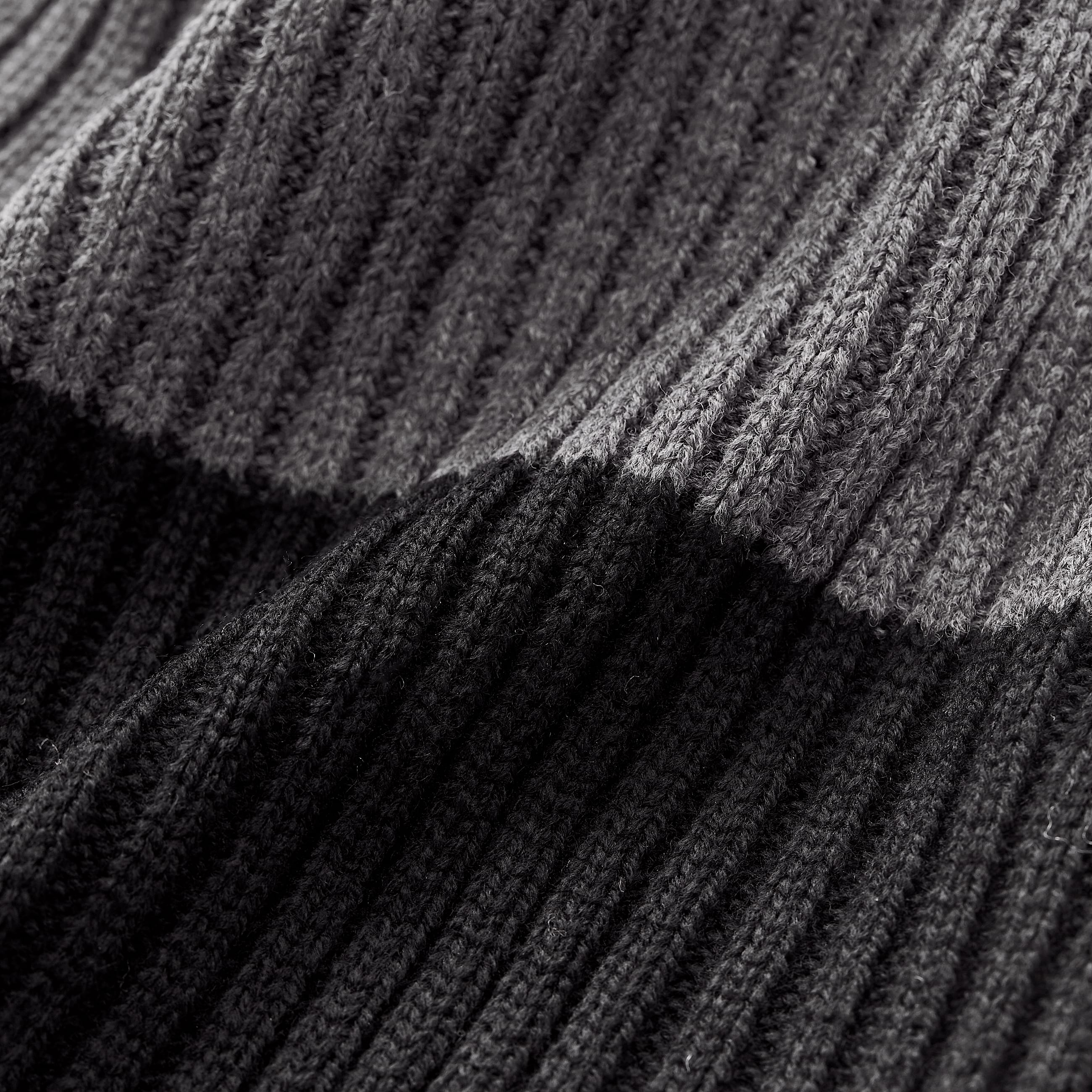 ColorBlocked Ribbed Scarf TBL Black ALT9