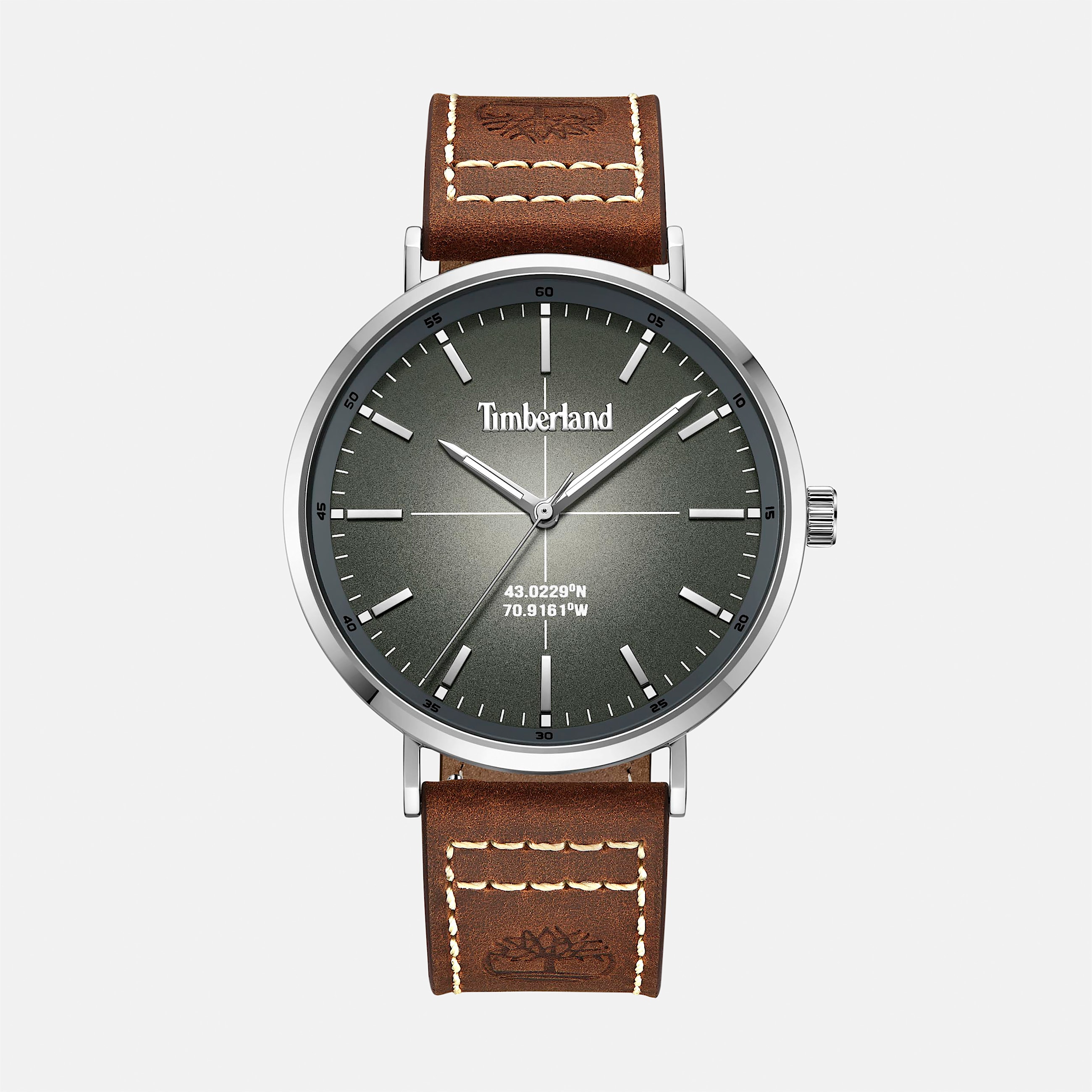 Mens Rangeley Watch TBL Grey FaceBrown Band HERO