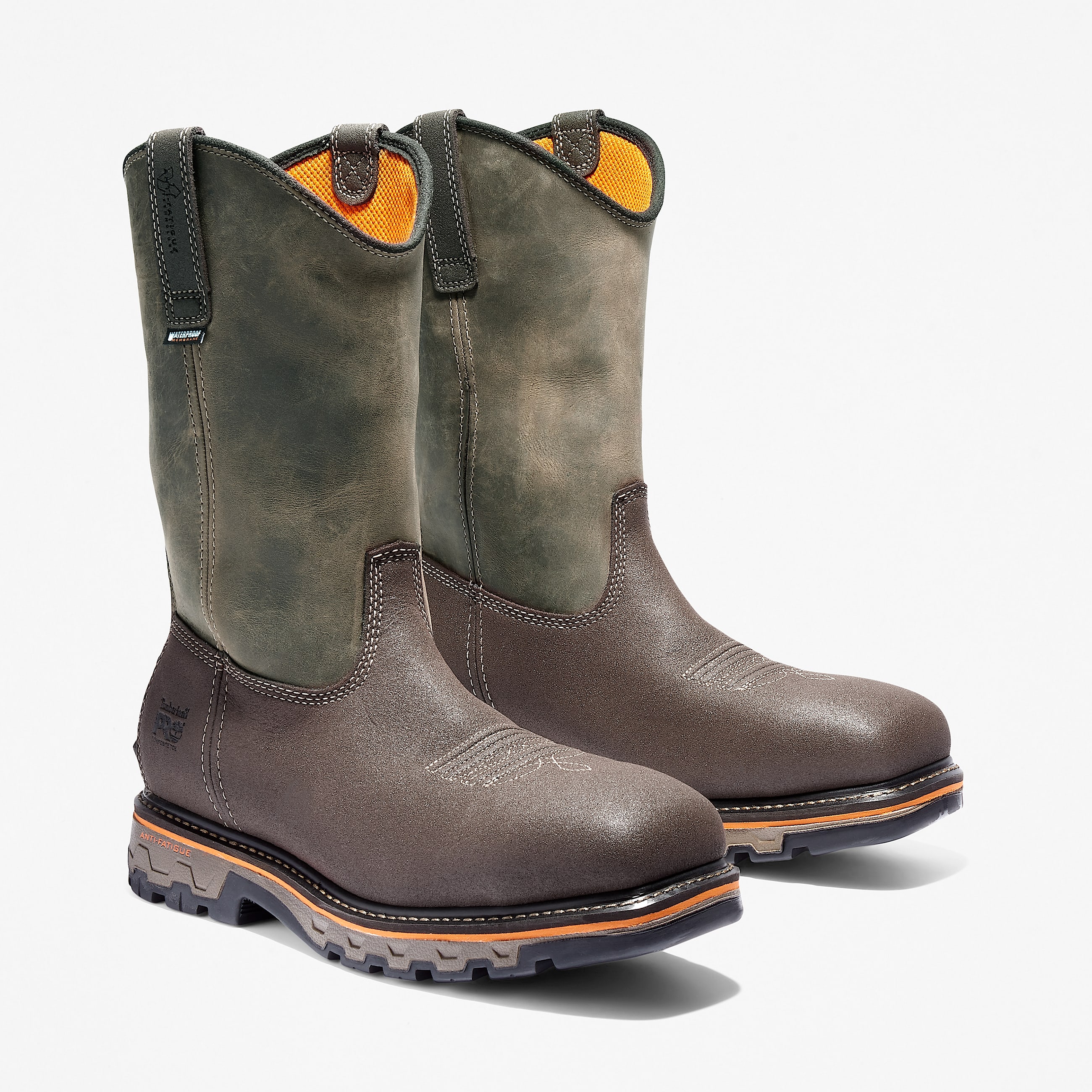 Mens True Grit Pull On Composite Toe Waterproof Work Boot TBL Rancher Brown ALT4